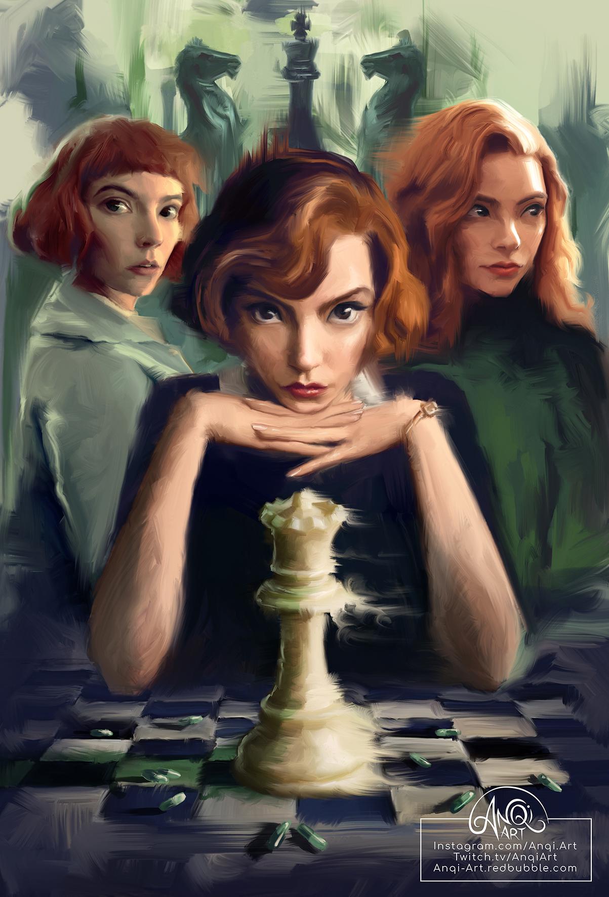 The Queen's Gambit digital portrait practice by Me, 2020 DigitalArt