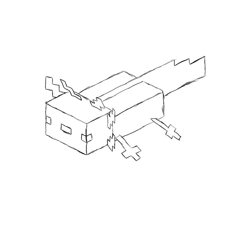 Minecraft Axolotl Colouring In