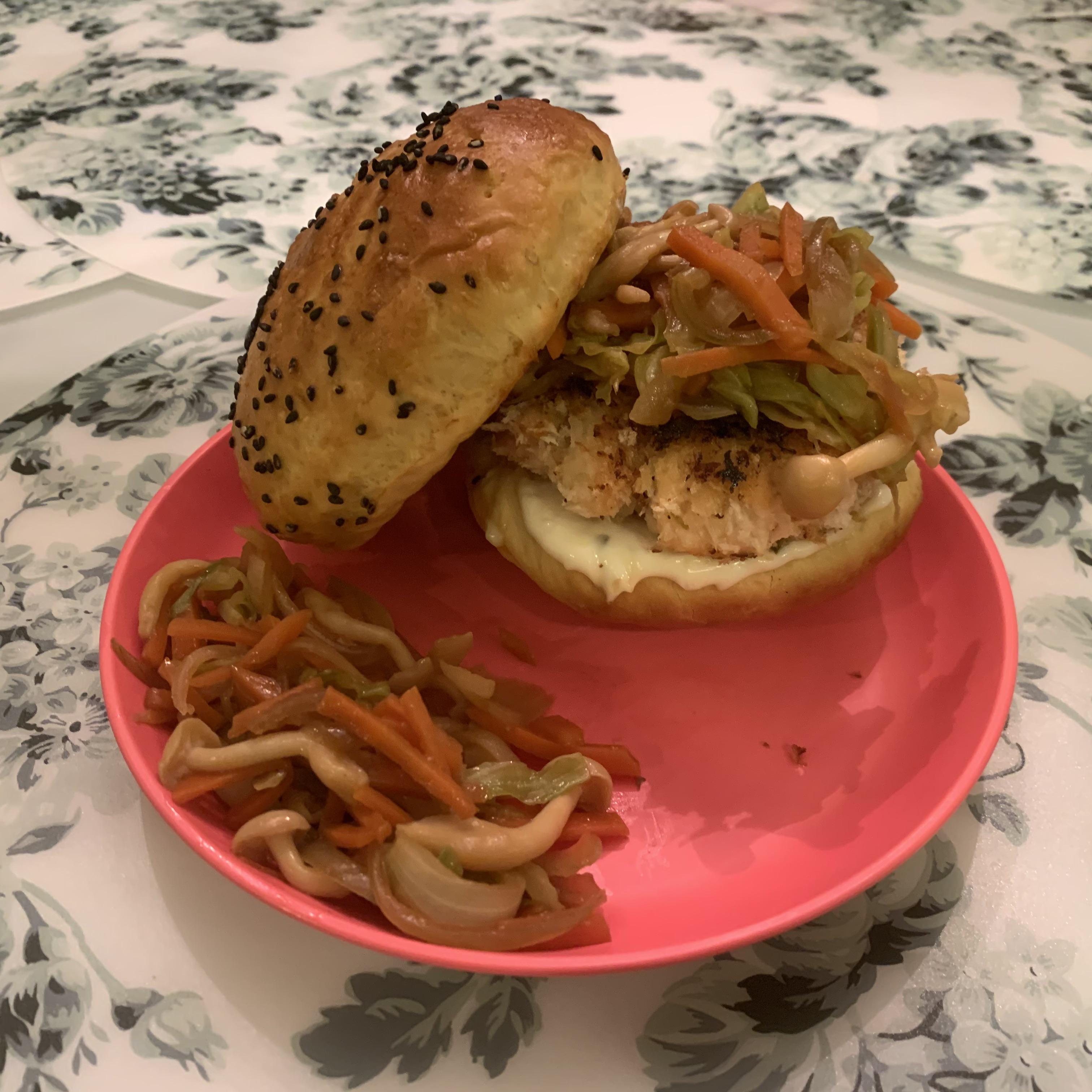 i attempted the hokkaido salmon burger recipe by u/weewaaweewaa r