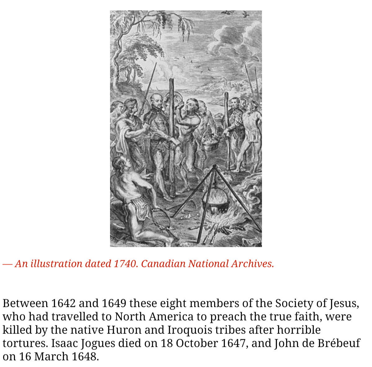 Saints John de Brébeuf and Isaac Jogues, priests, and their Companions