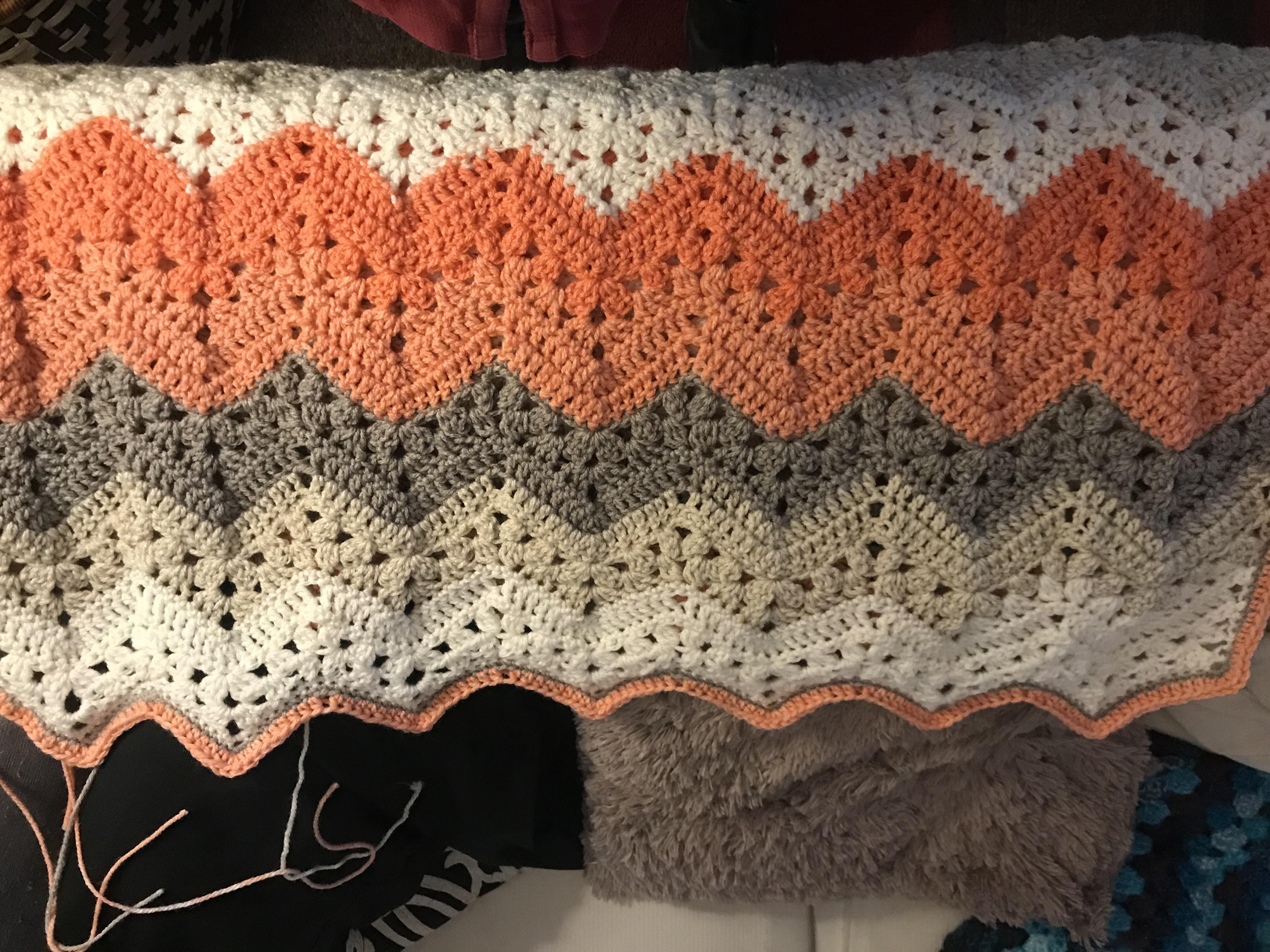 Border done! Just to tie off ends/block and wash! r/crochet