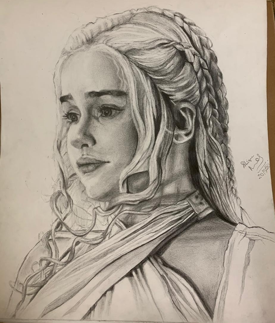 Emilia Clarke Art By Me Pencils 2020 Rdrawing