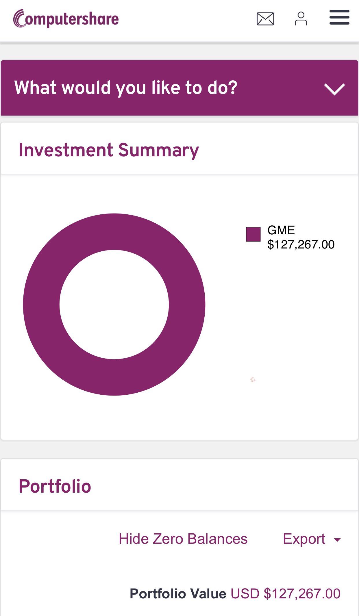 700 shares of My favorite stock sent over to Computershare. YAY me