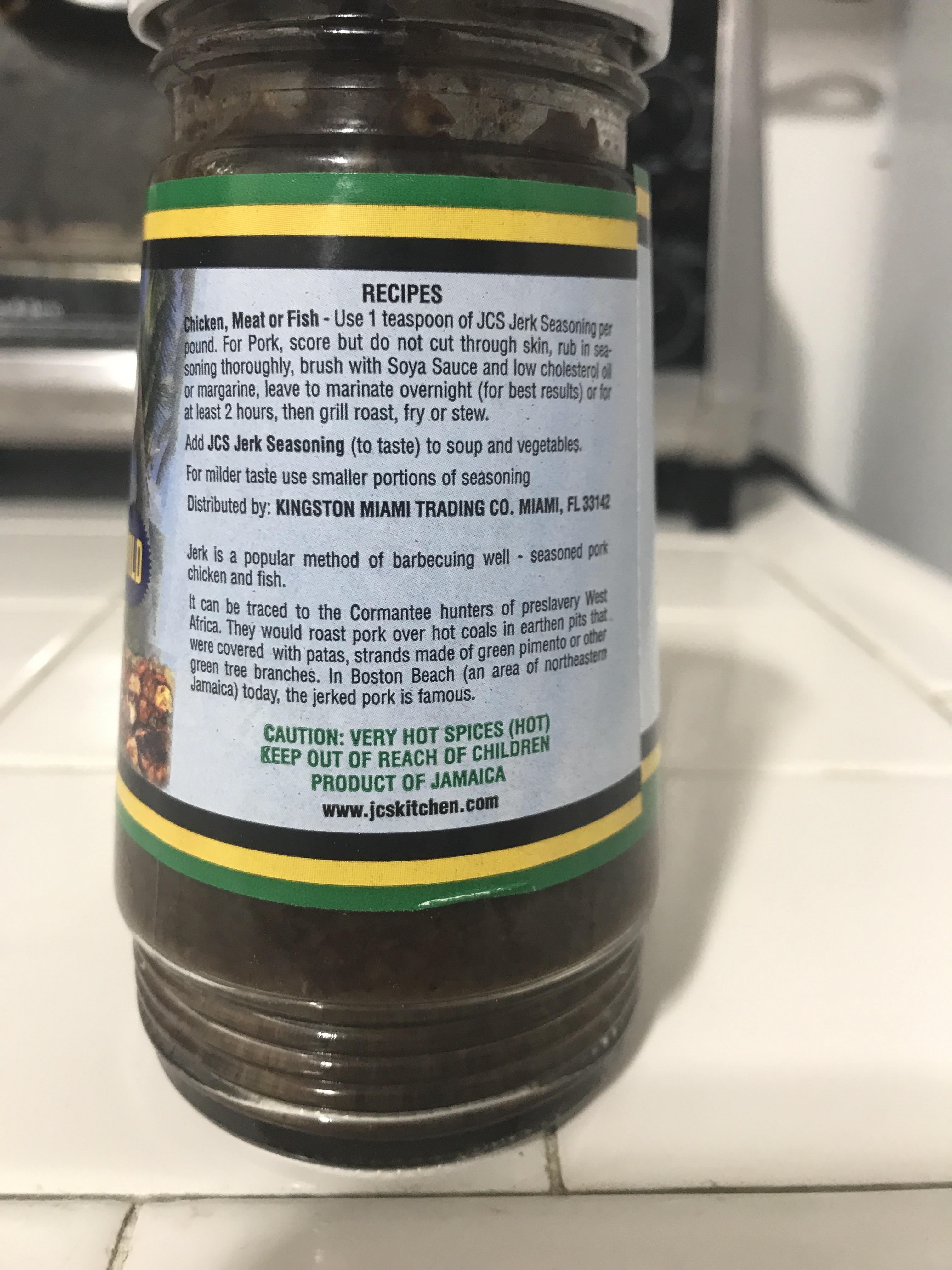 This jerk seasoning has a warning to keep it away from children. r/spicy