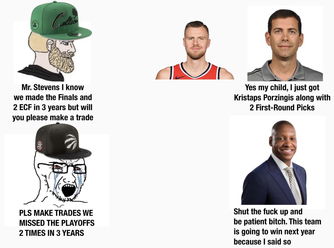 Raptors fanbase vs the Celtics fanbase right now r/torontoraptors