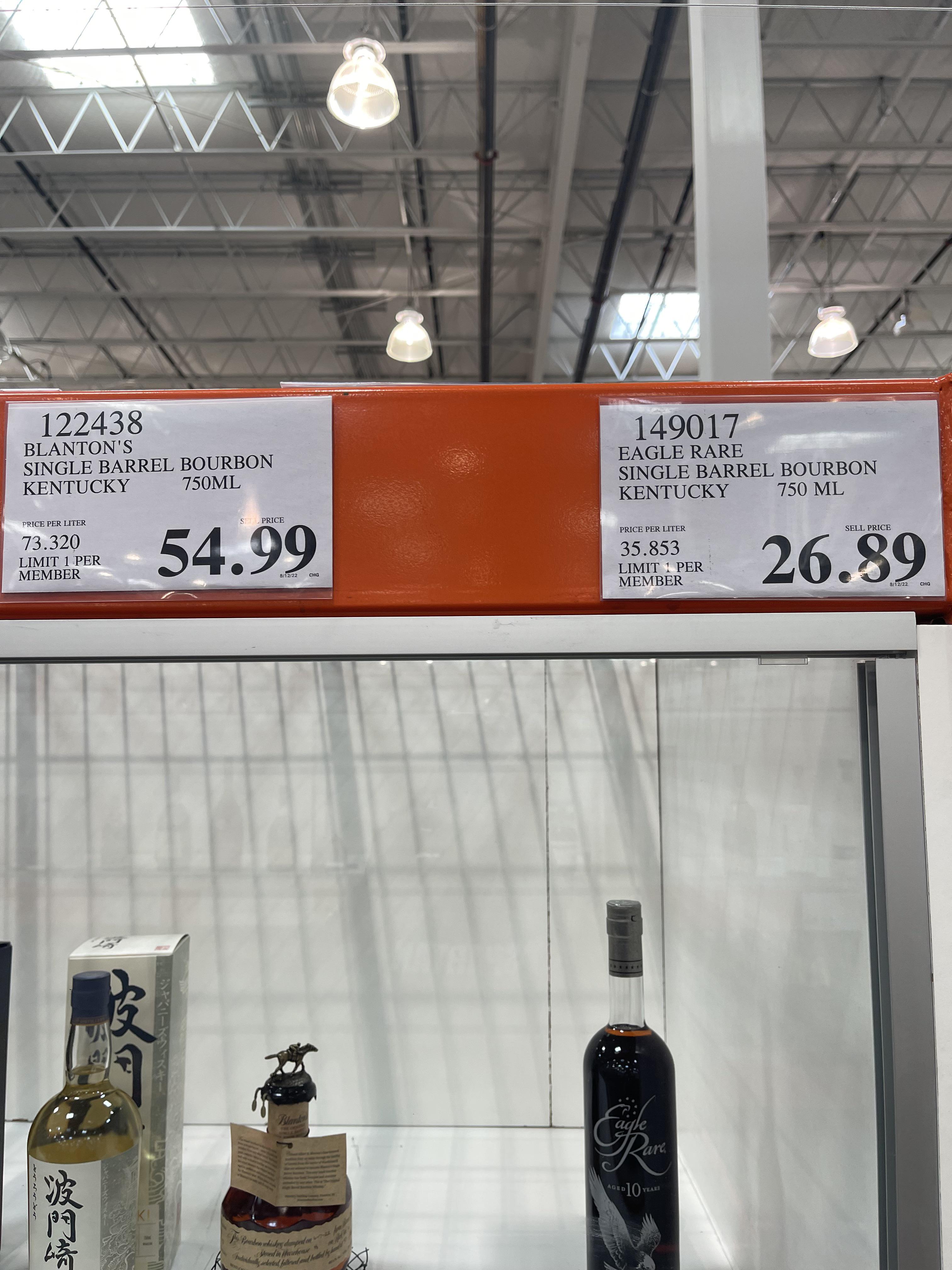 DC Costco has cases of Eagle Rare, Blantons and 1.75 of Buffalo Trace