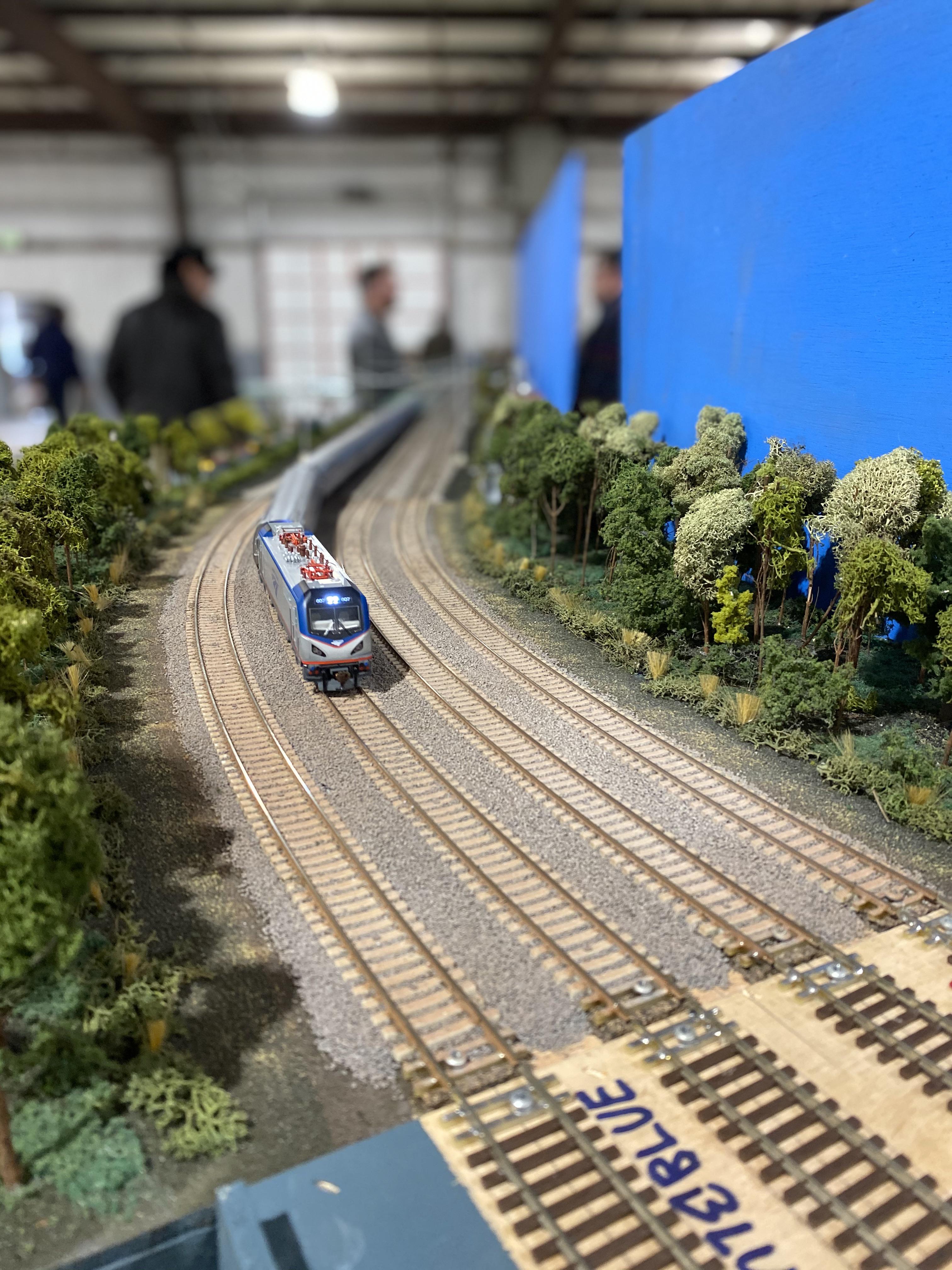 A North East Regional running at the Great Scale Model Train Show in