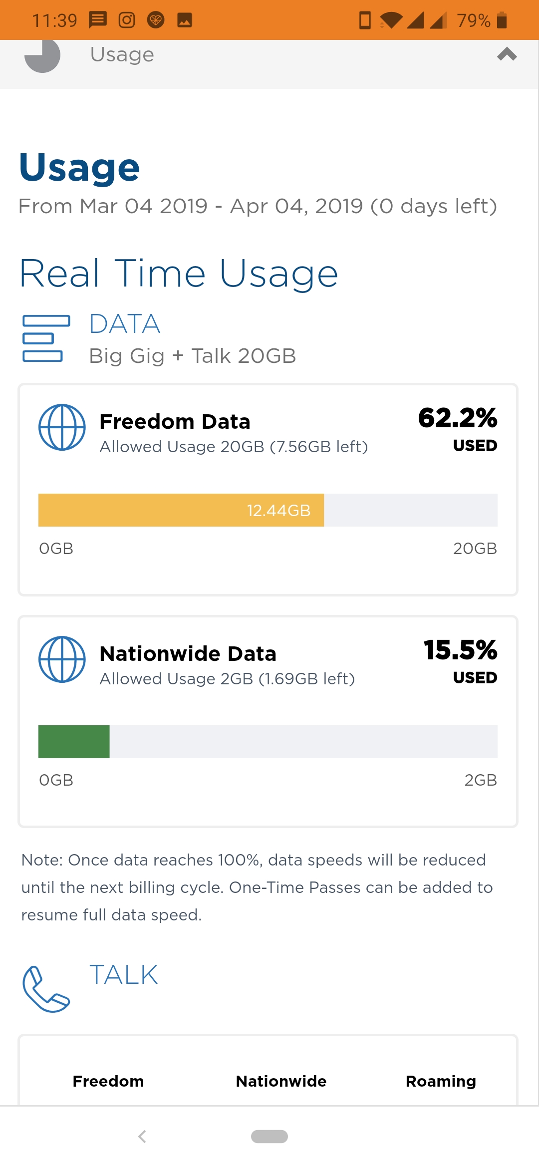 Data usage has changed to freedom data and nationwide data r