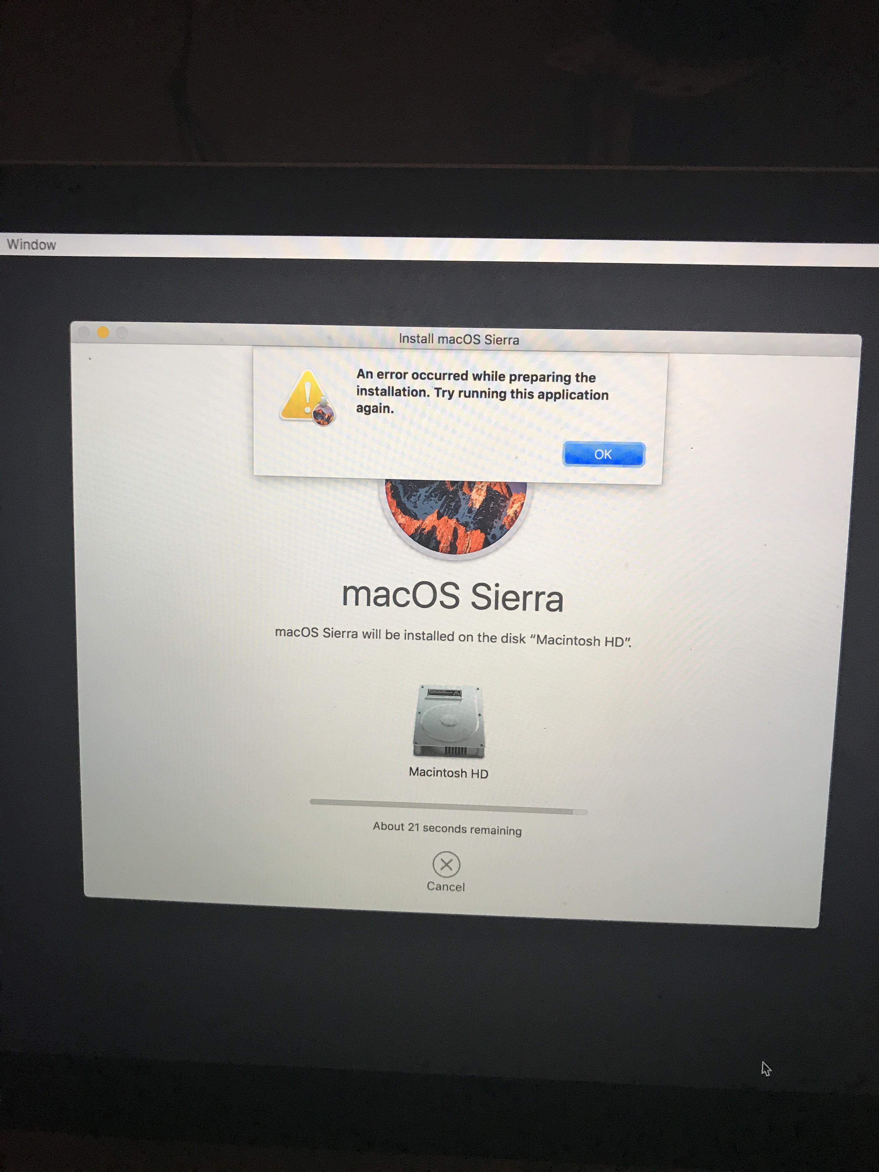 This keeps popping up every time I try to redownload mac os and I don't