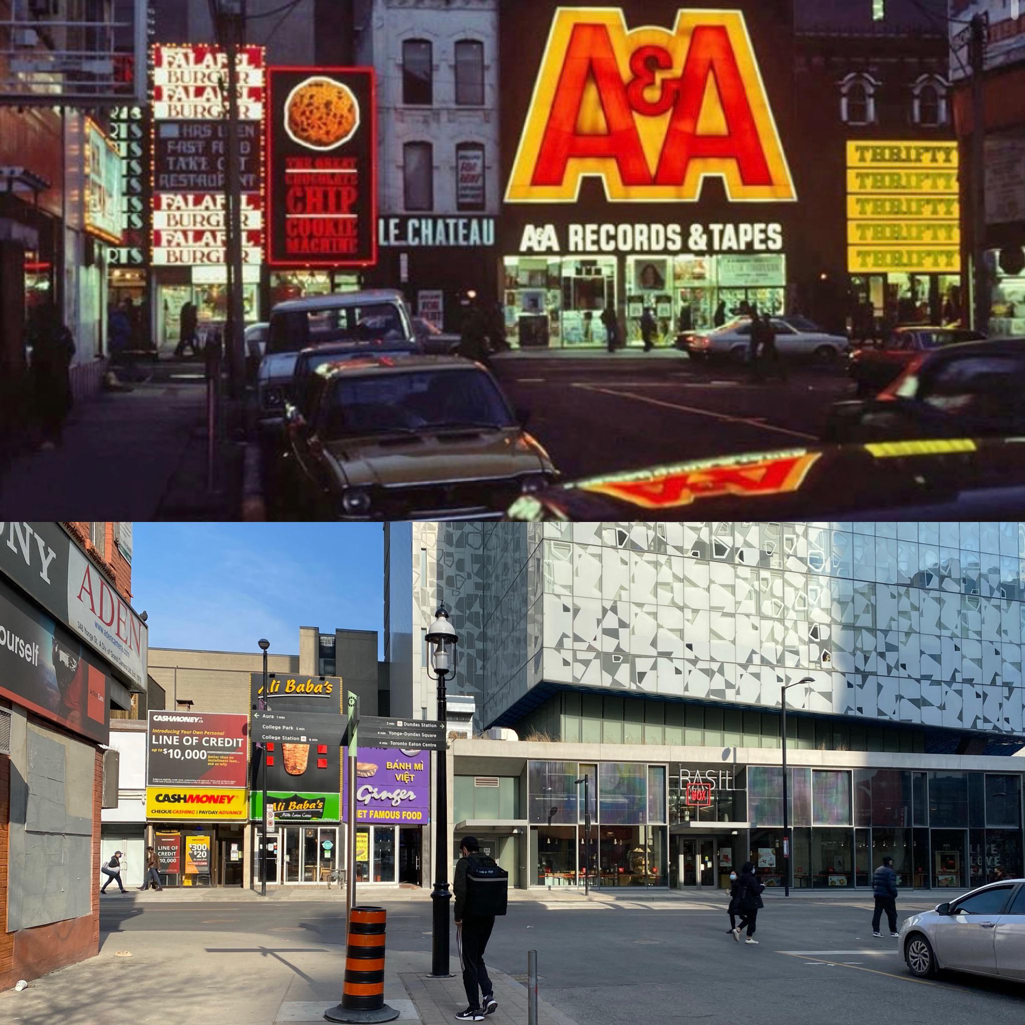 Yonge Street 1980s / 2021 r/toronto