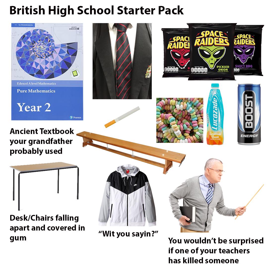 British High School Starter Pack r/starterpacks