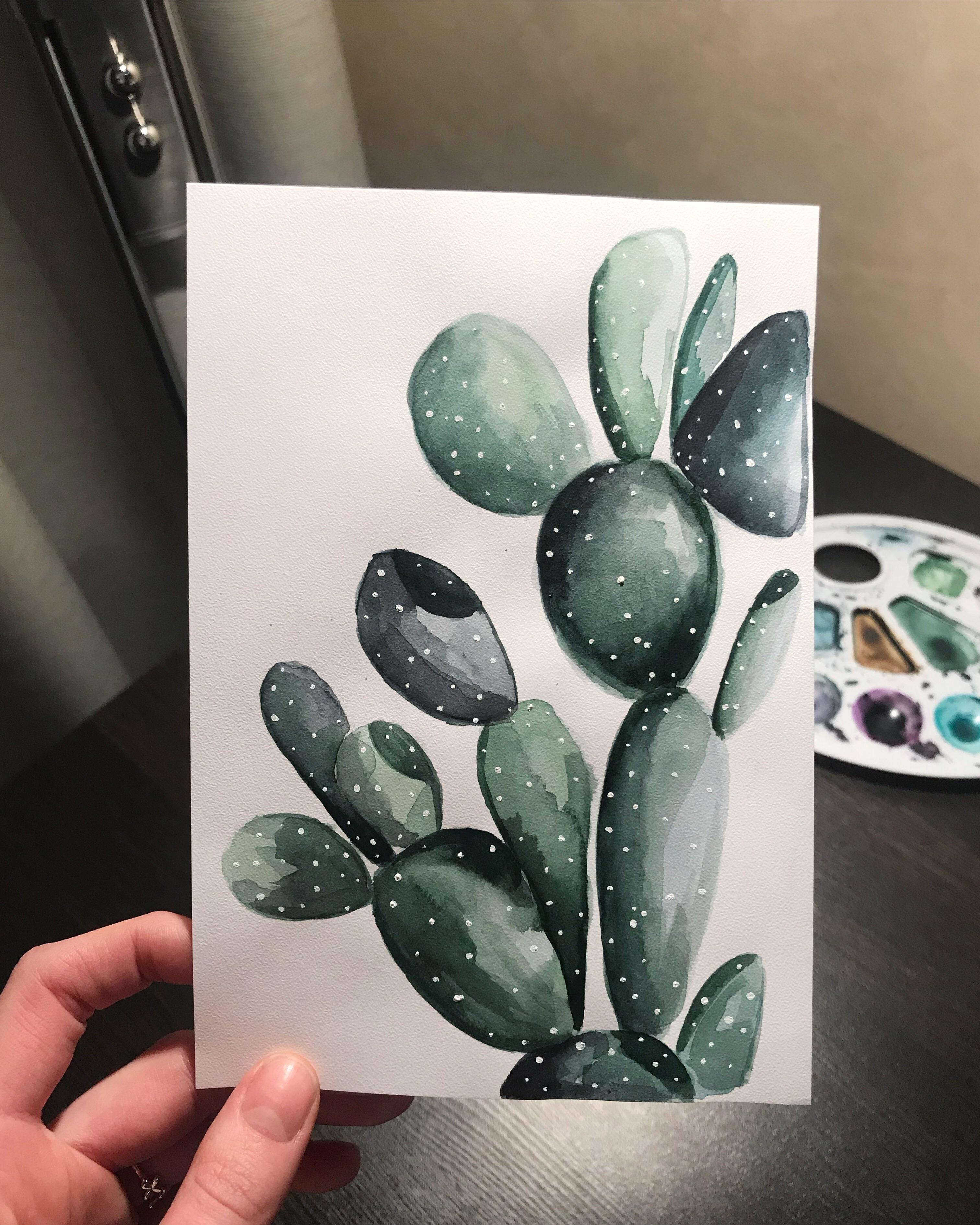 Cactus, watercolor, 130x188 r/Watercolor