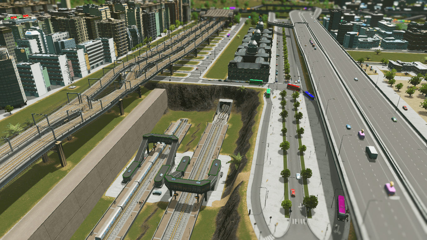 Updated Central Transport Hub (Bus, metro & train) r/CitiesSkylines