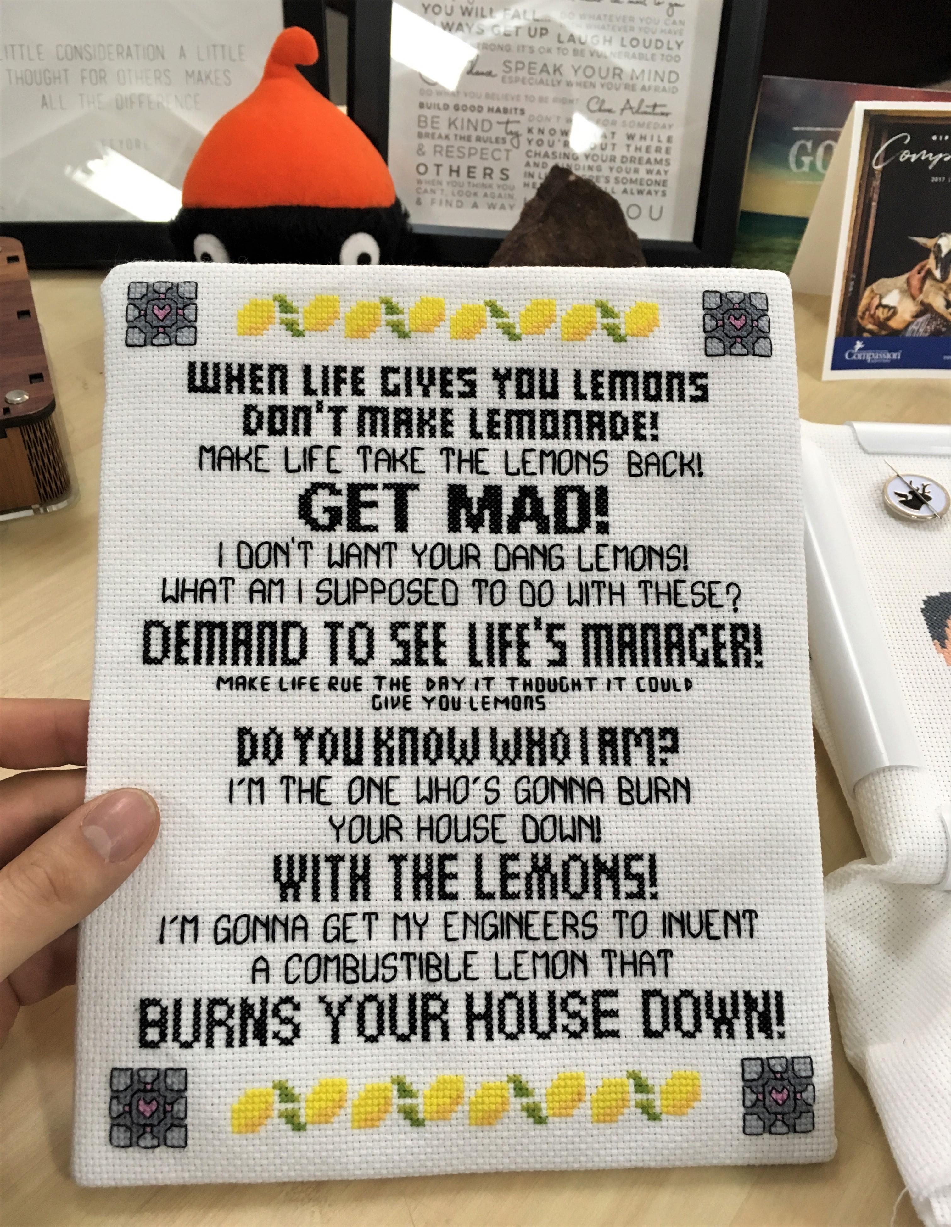 [FO] Now you're thinking with lemons. (Portal 2 quote with a few edits