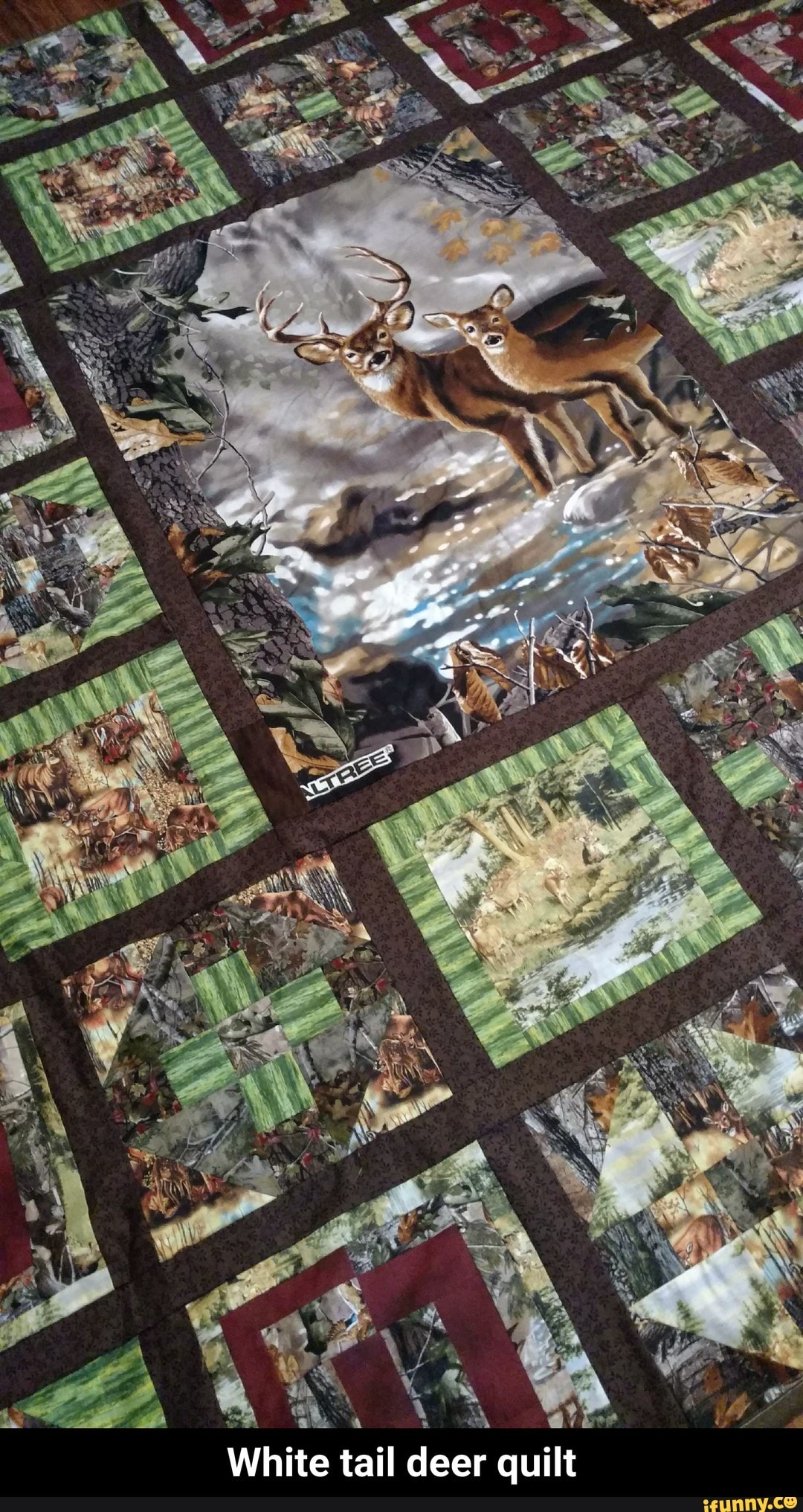 King size deer quilt i made for a friend r/quilting