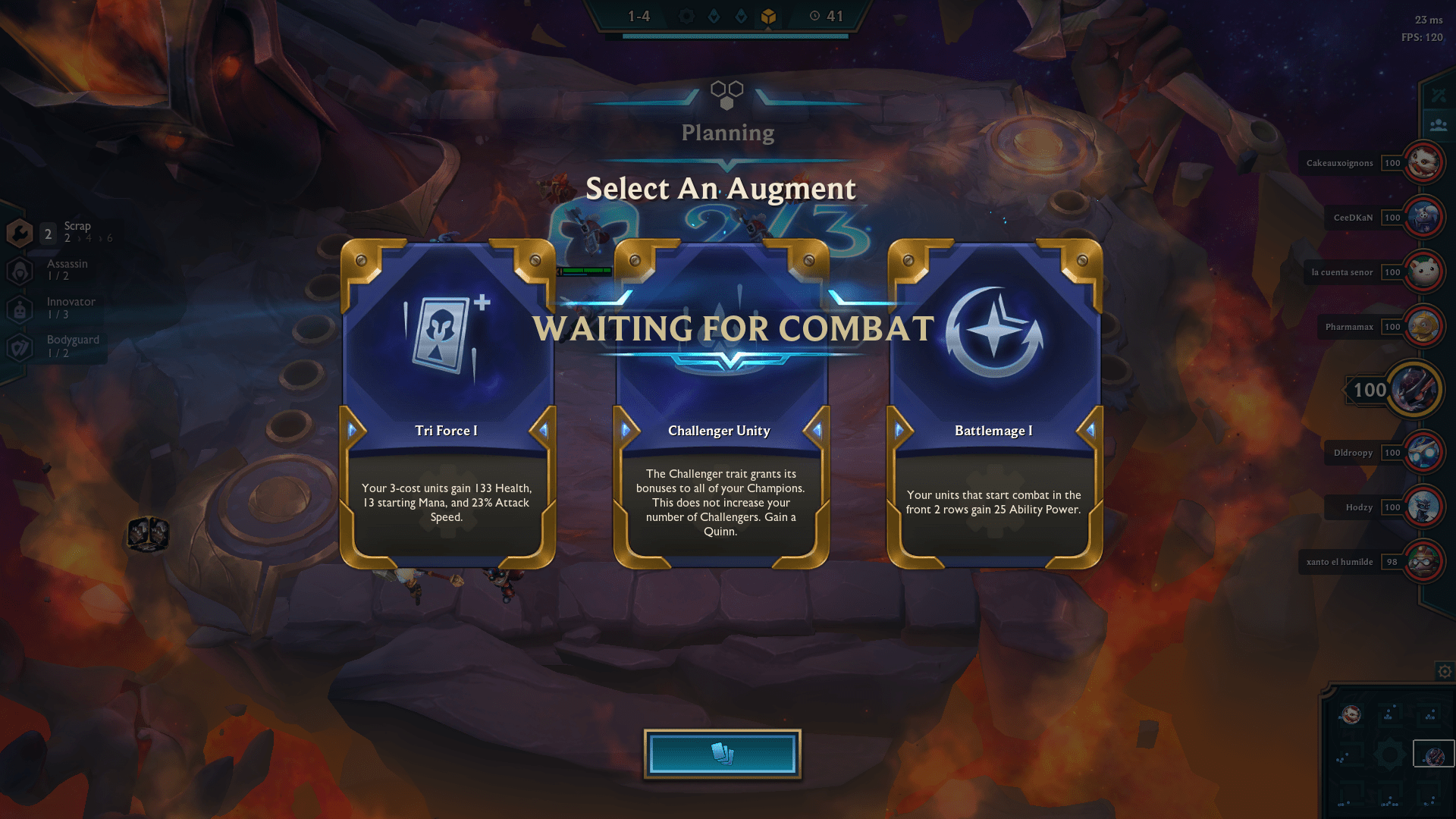 Bug Report "Waiting for combat" on my screen for all game after it