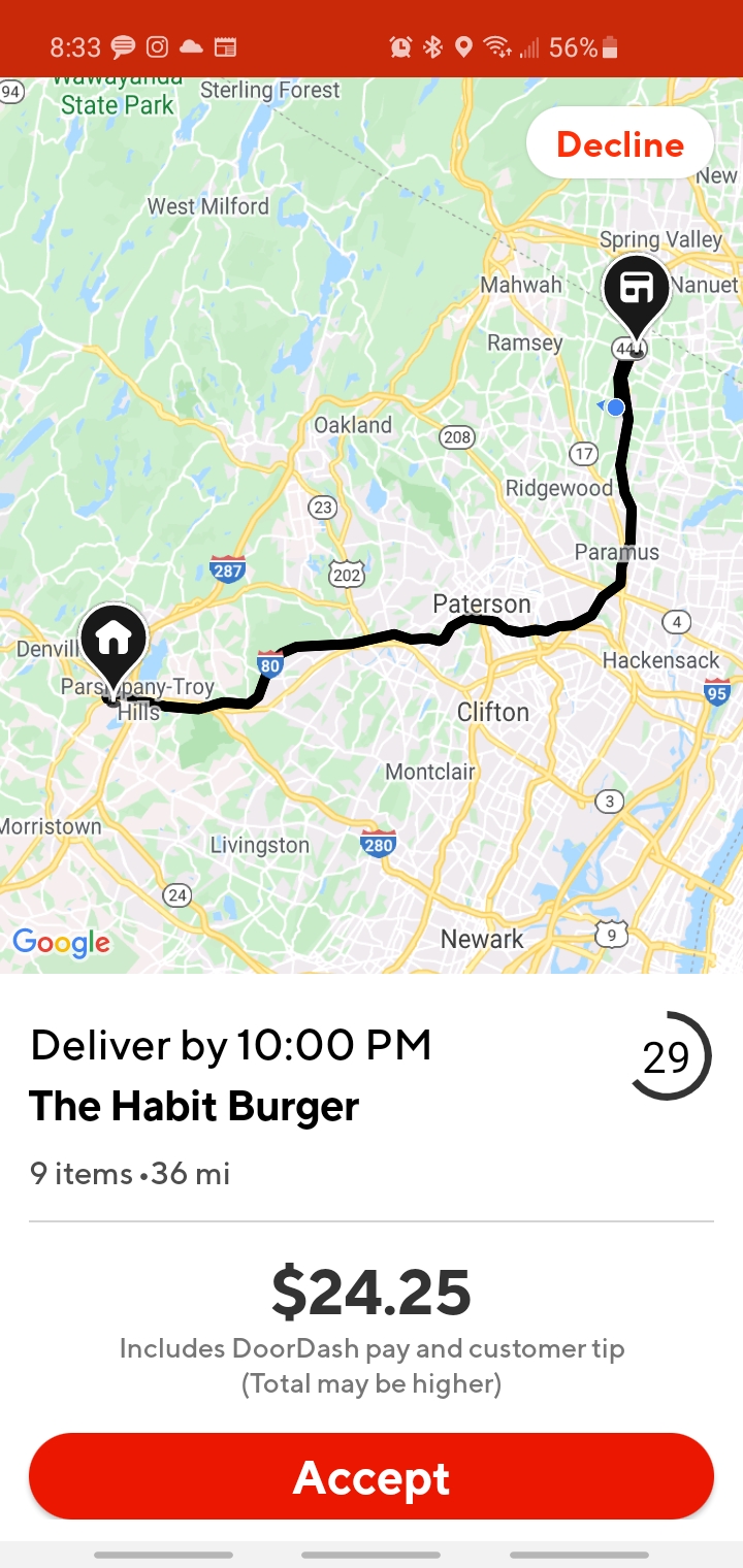 36 miles and two zones away? How are they allowed to place this order? r/doordash