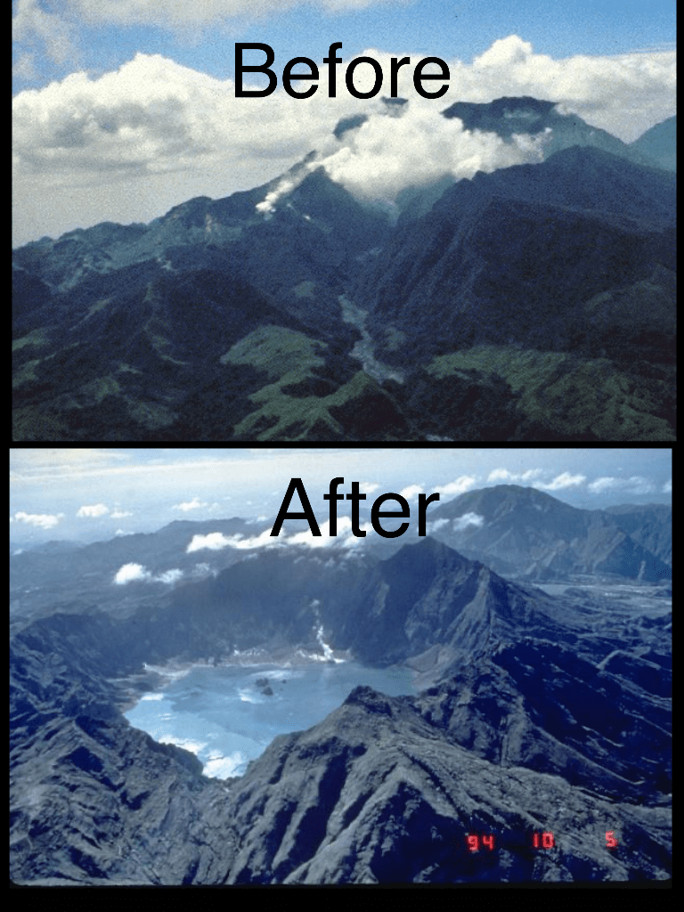 Mount Pinatubo Before And After Eruption