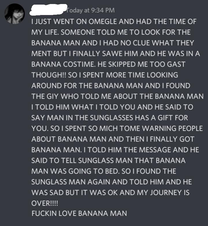 banana man!!!!!!!!! : omegle