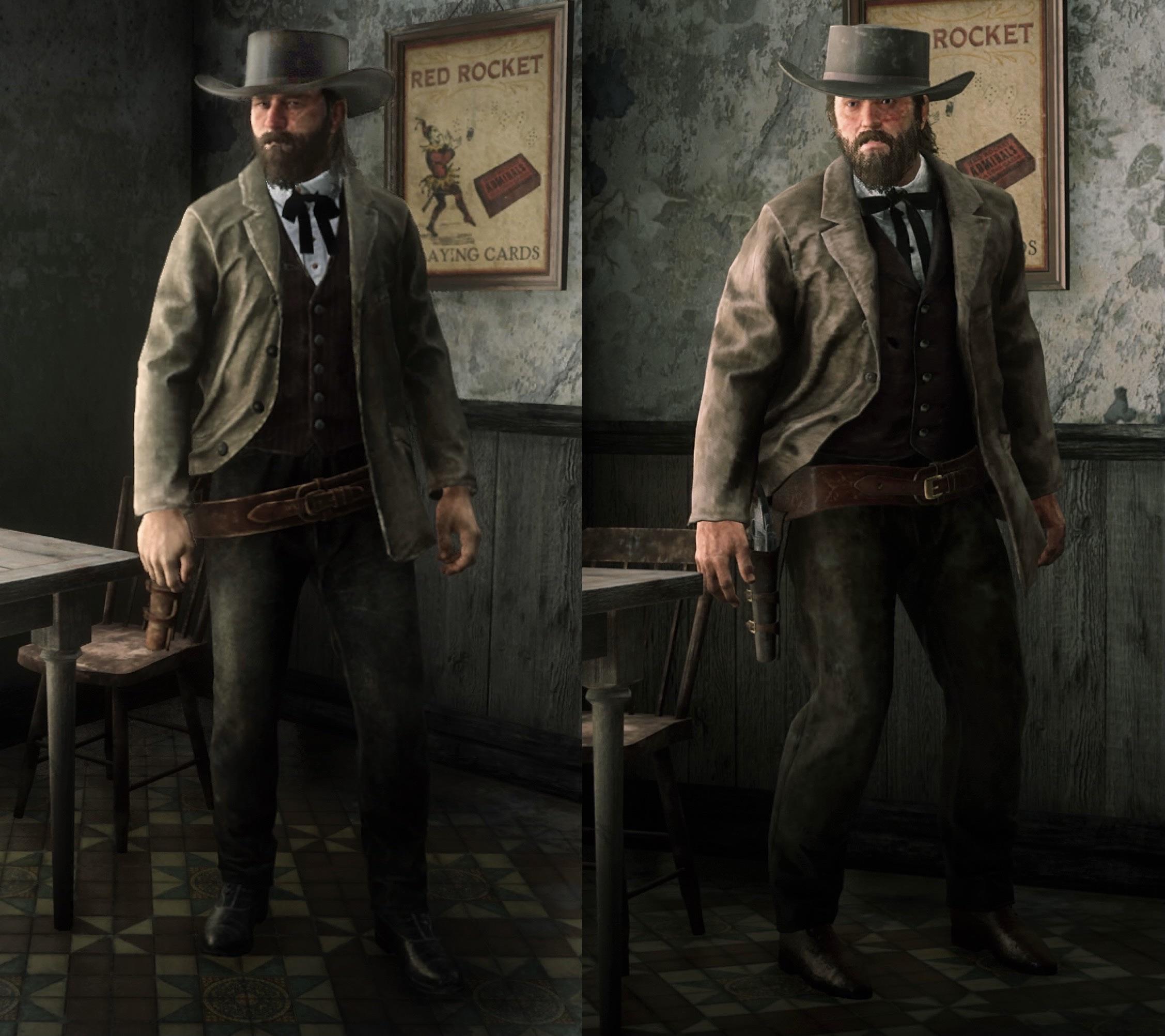 Recreated the outfit of the NPC on the right r/reddeadfashion
