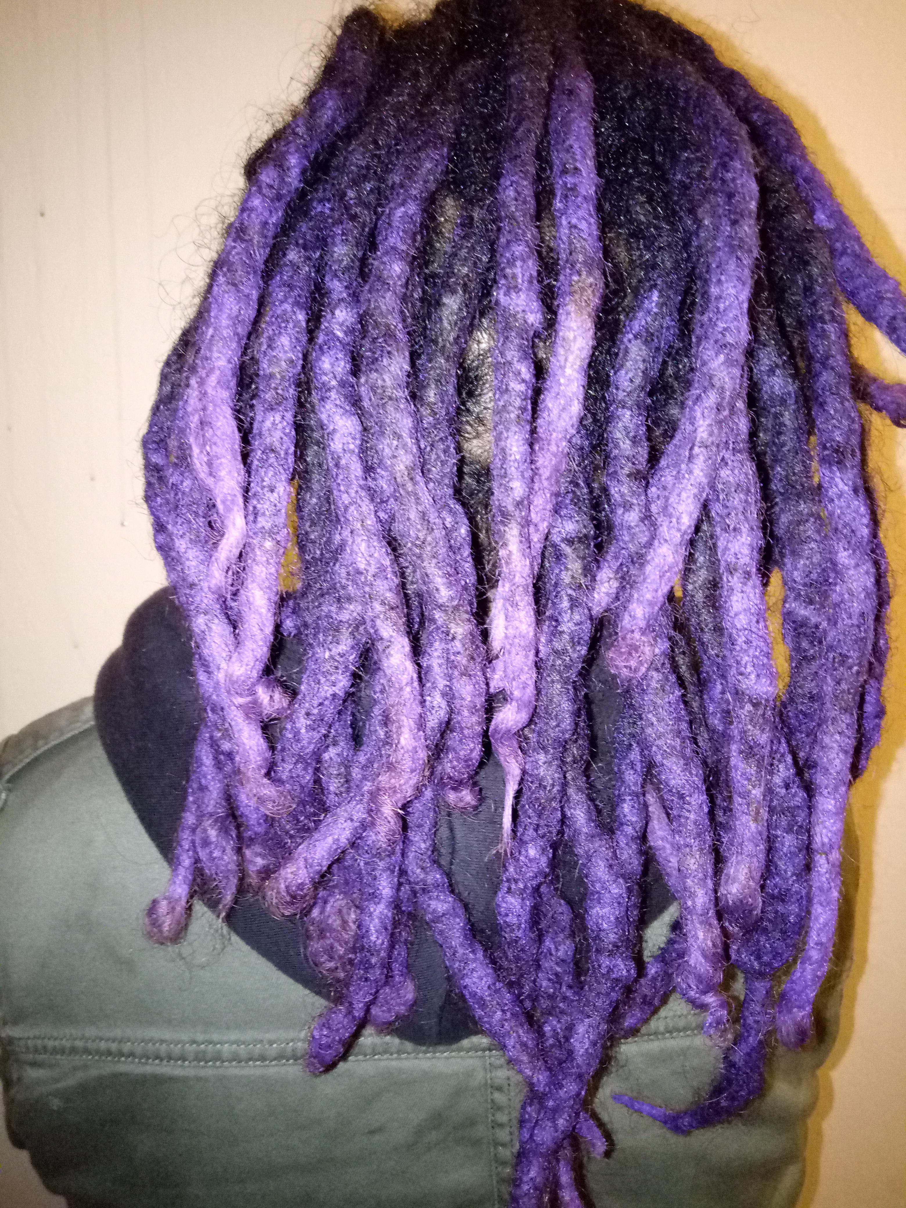 Used purple Mofajang temporary hair paint wax on my locs, what do you