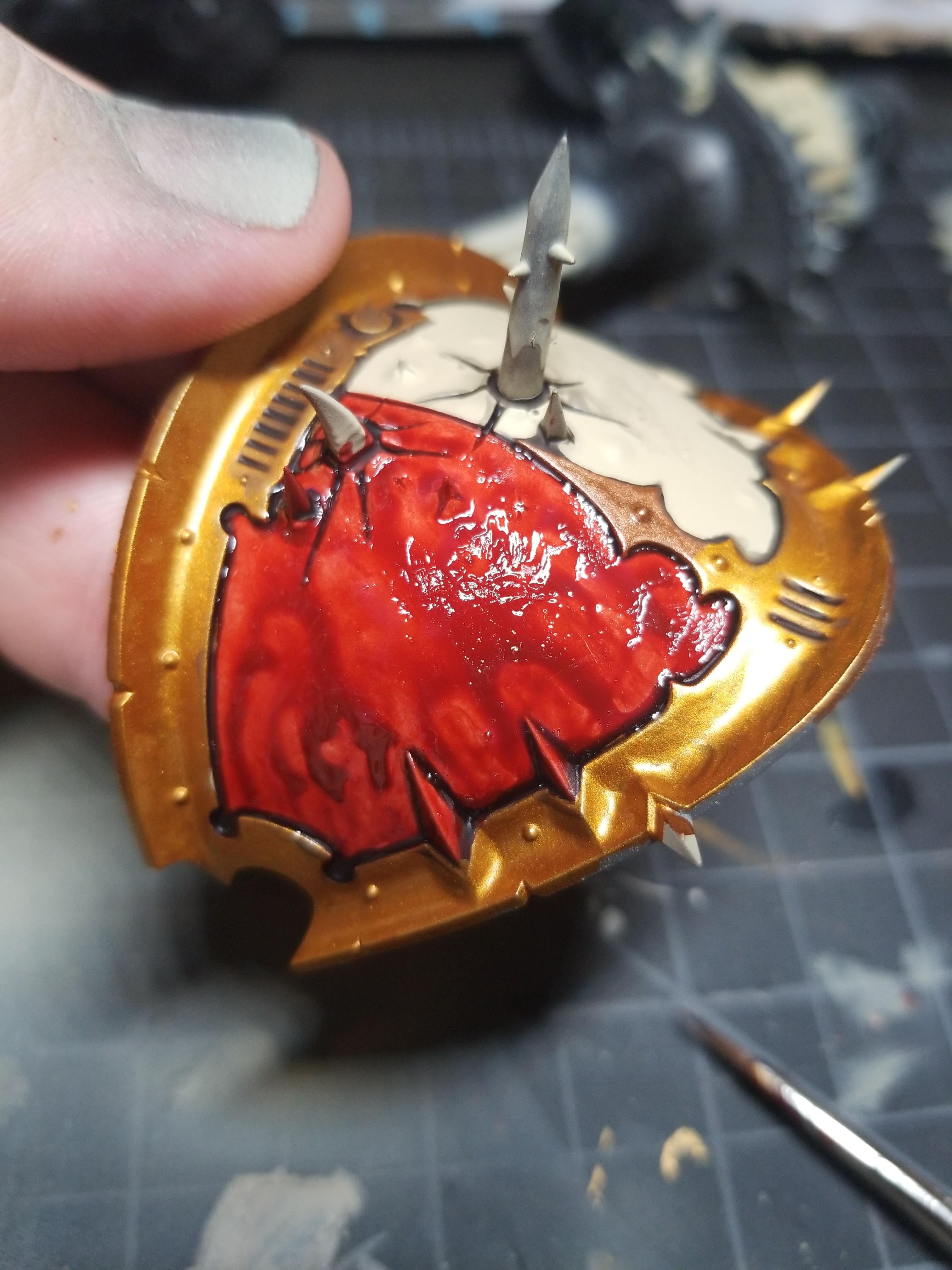 Using contrast red and ard coat to make a congealed blood effect r