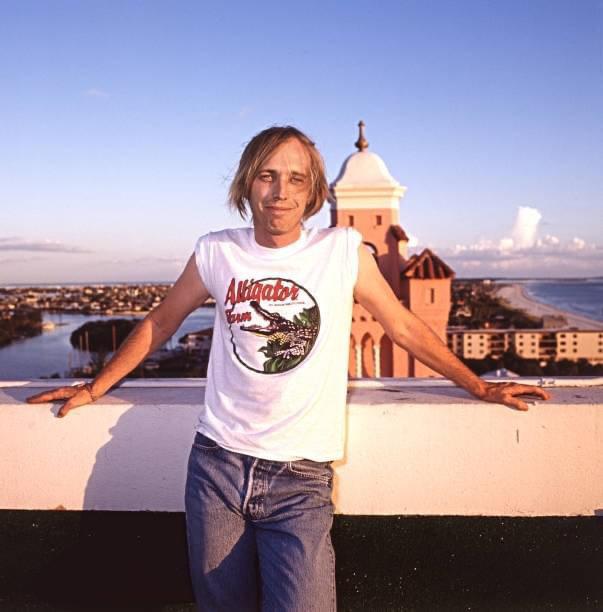 Tom Petty in 1982 about to play the rooftop of a famous Florida hotel