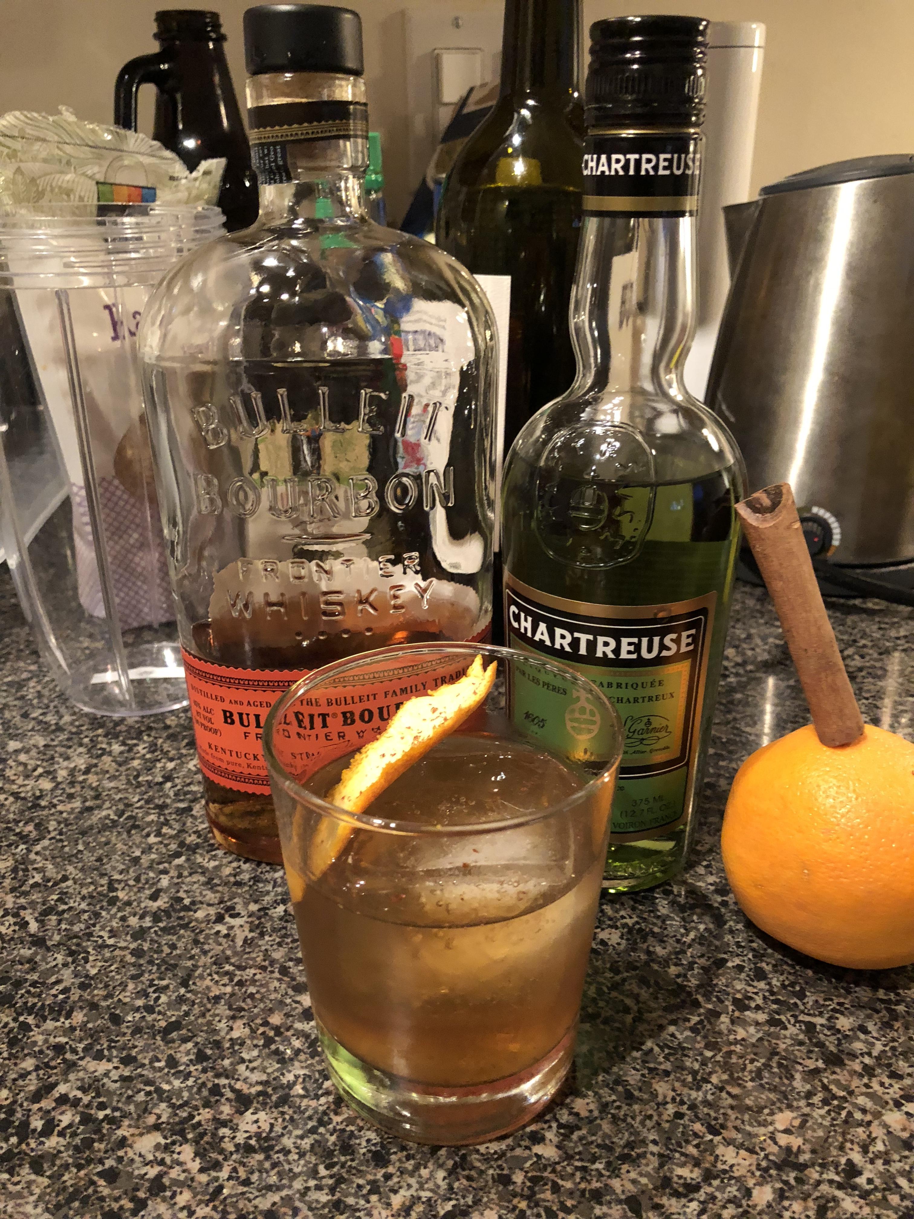 To The Point (bourbon, green chartreuse, earl grey syrup) r/cocktails