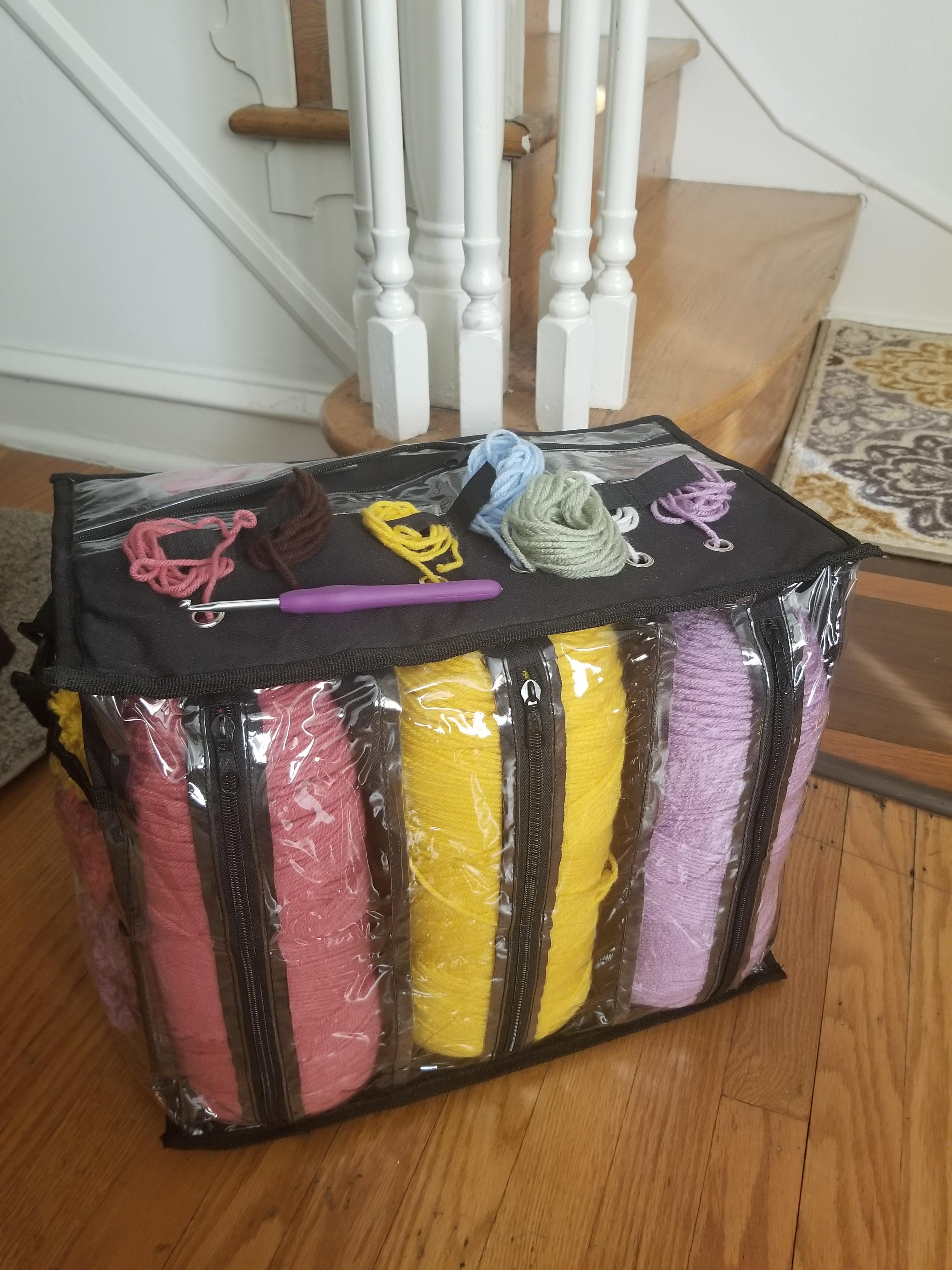 This travel yarn tote has made crocheting on the go so easy! r/crochet