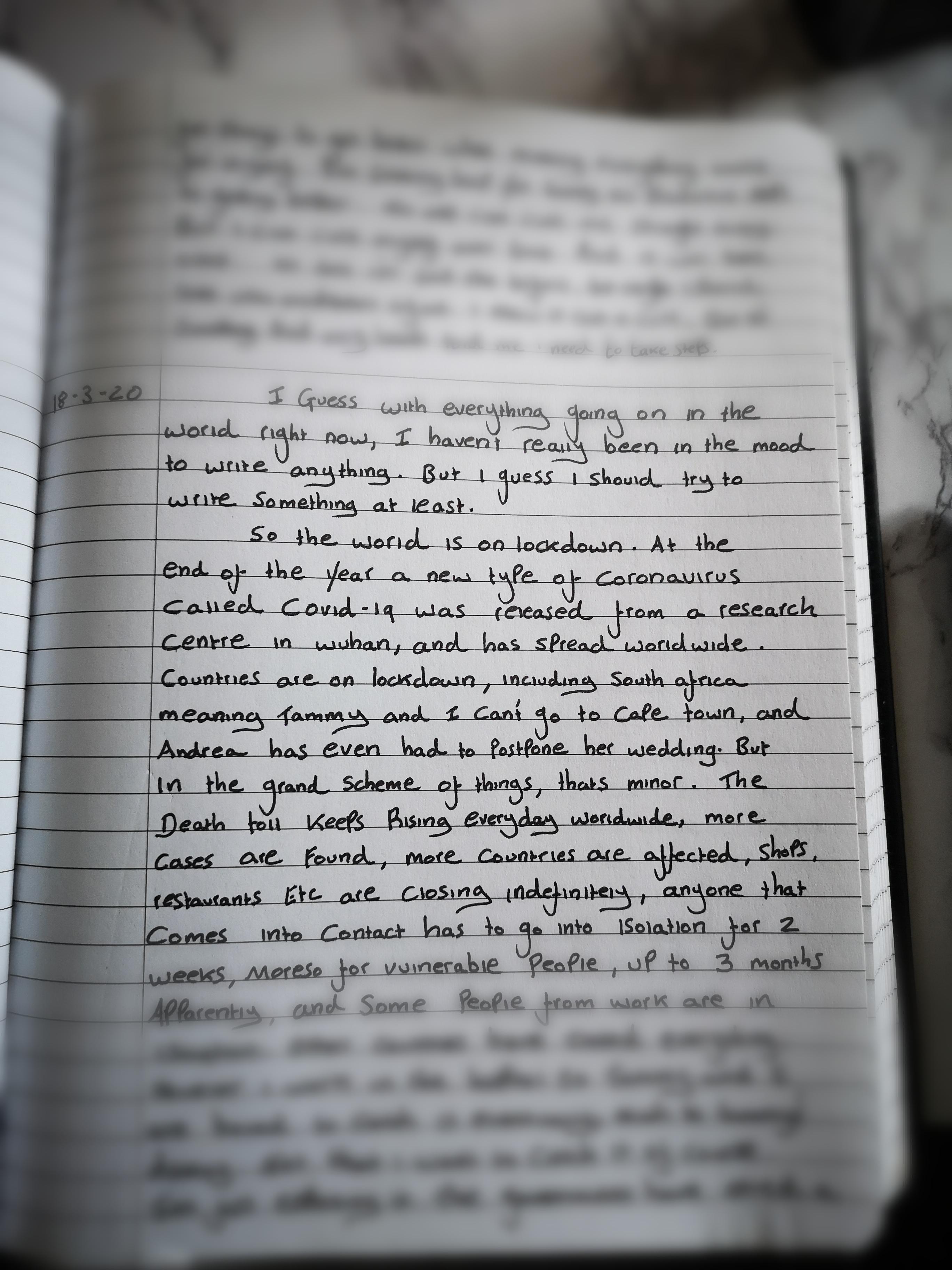 Remember journalers, write all new entries in a separate notebook and