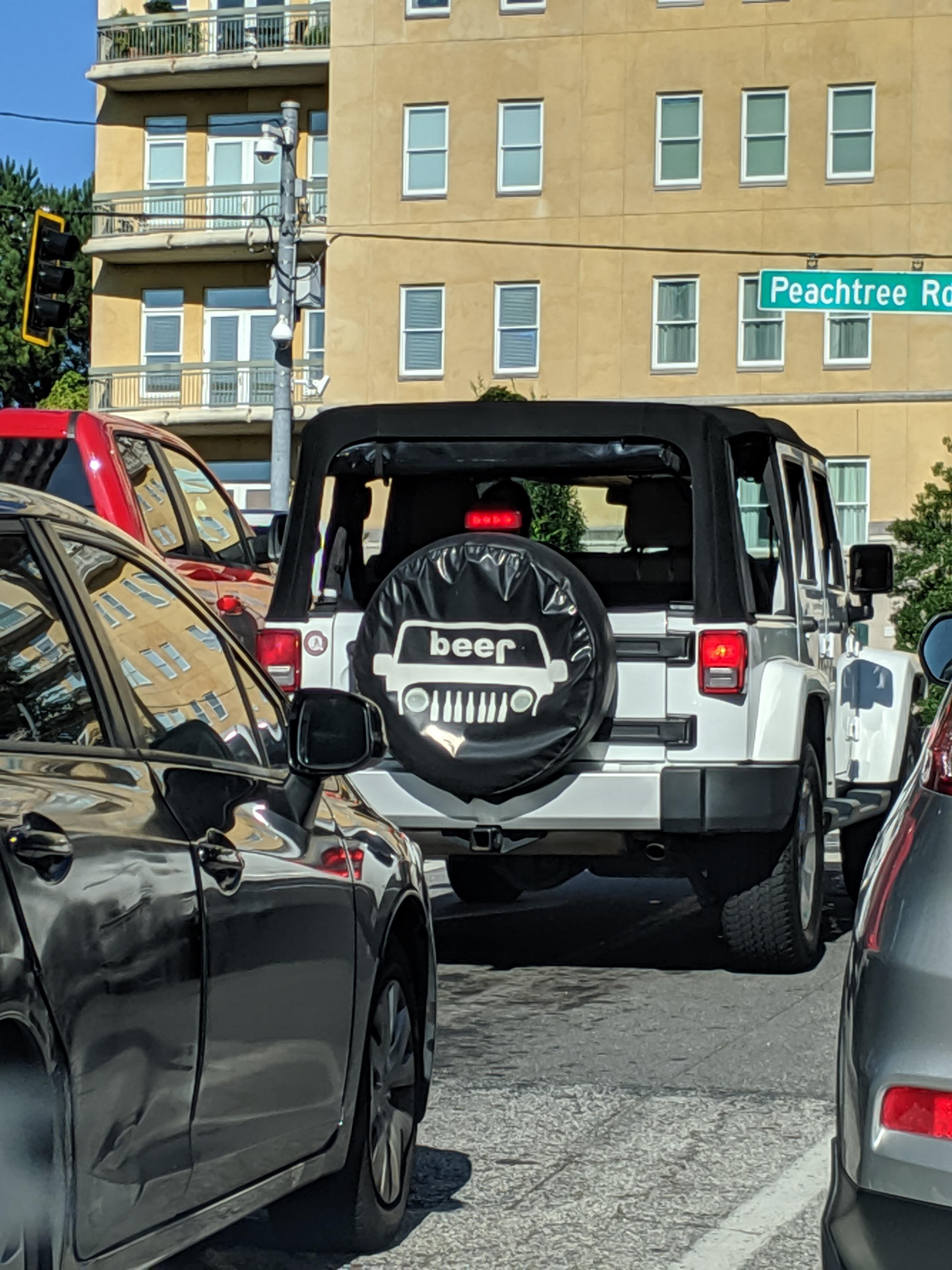 Someone turned the Jeep sign upside down and now it spells beer! r