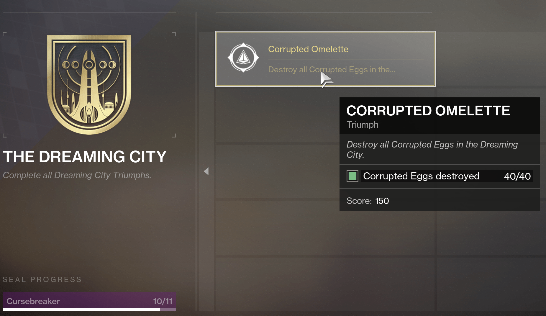Dreaming City Corrupted Eggs Map