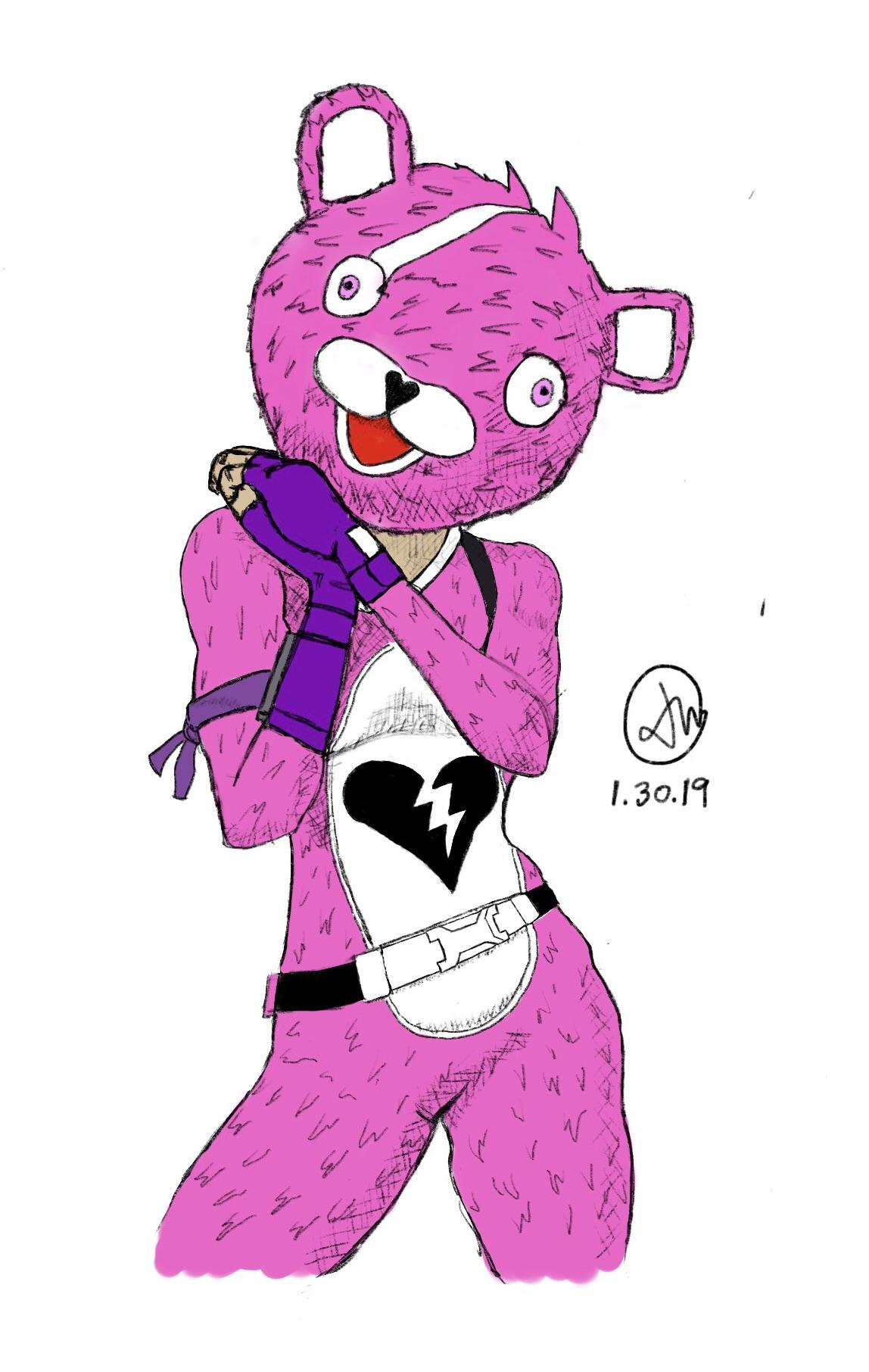 23 days into learning how to draw Cuddle Team Leader FortNiteBR