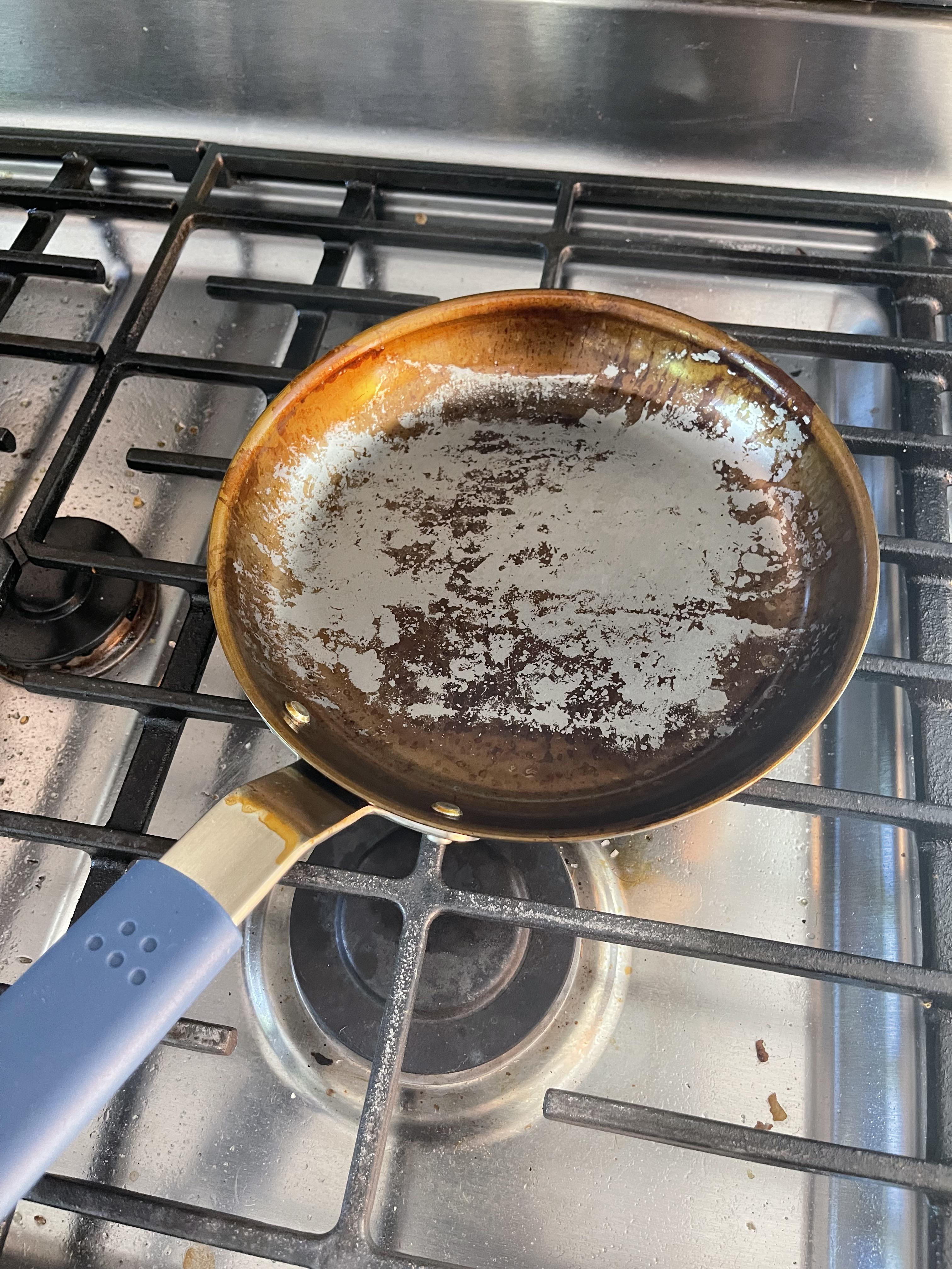 Messed up seasoning my Misen carbon steel. Oil was not thin enough
