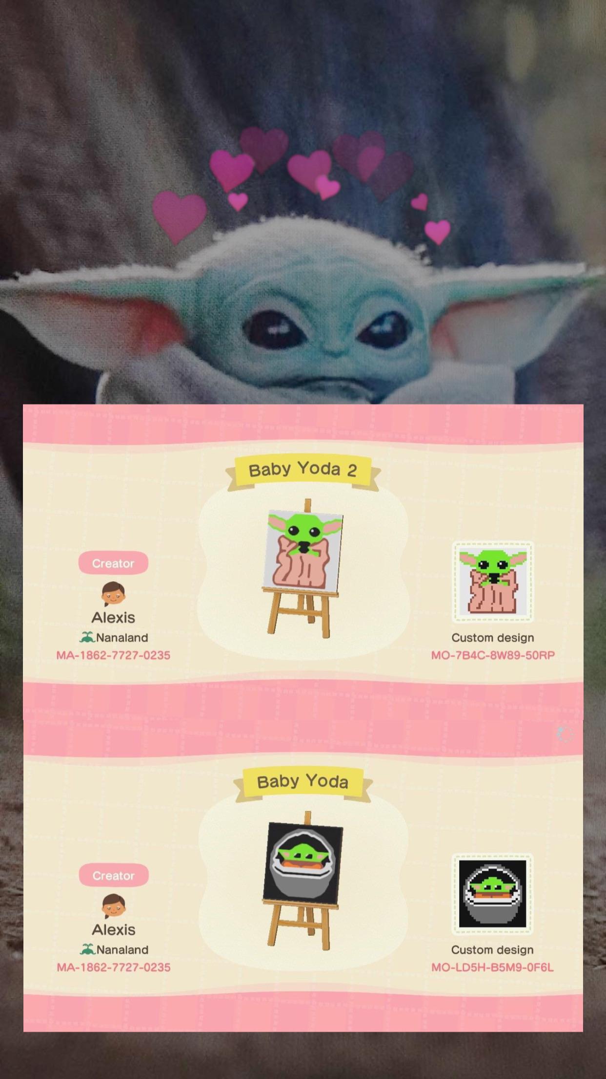 Here are the baby yoda codes from my previous post ) hope you like