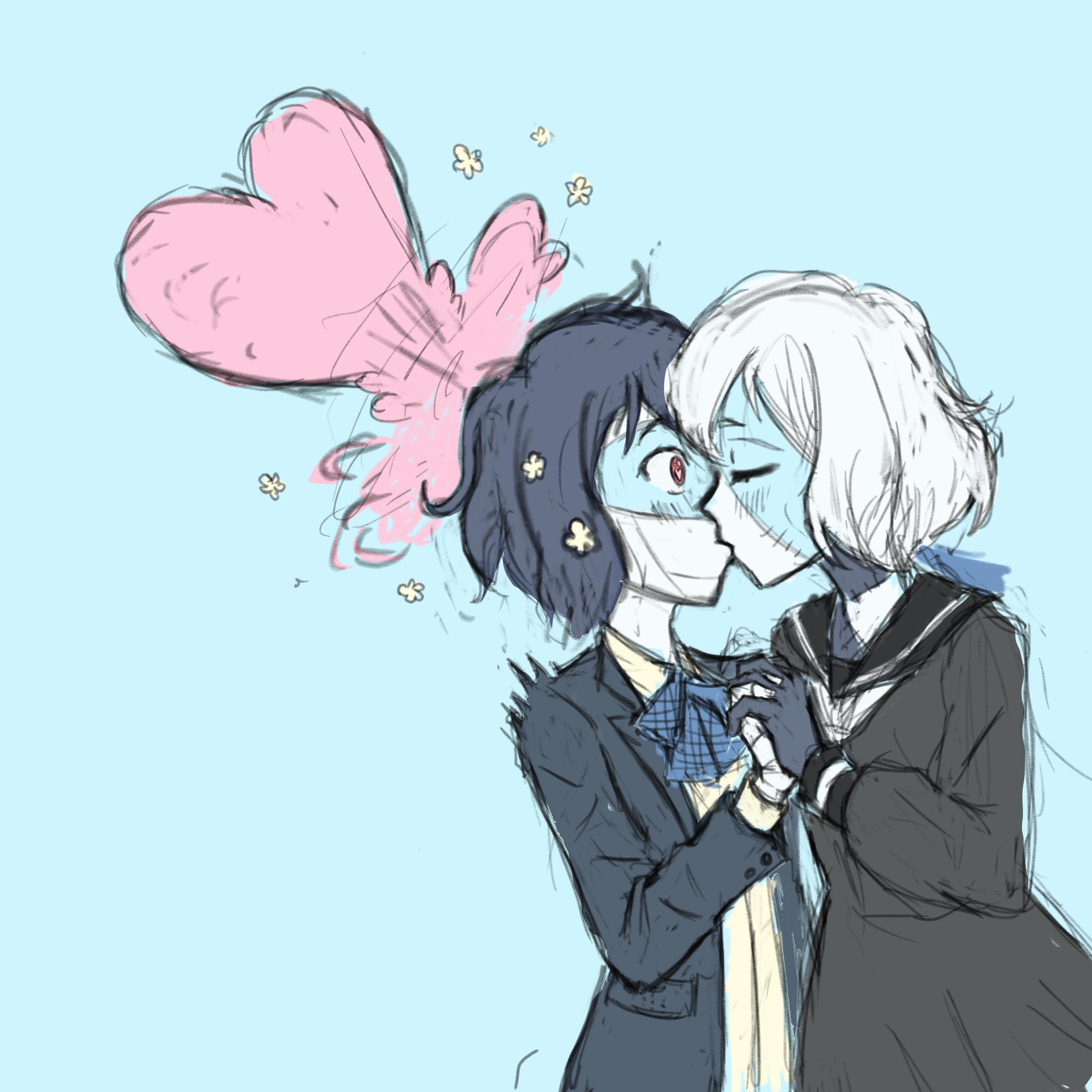 (Sketch) I drew zombies kissing r/ZombielandSaga