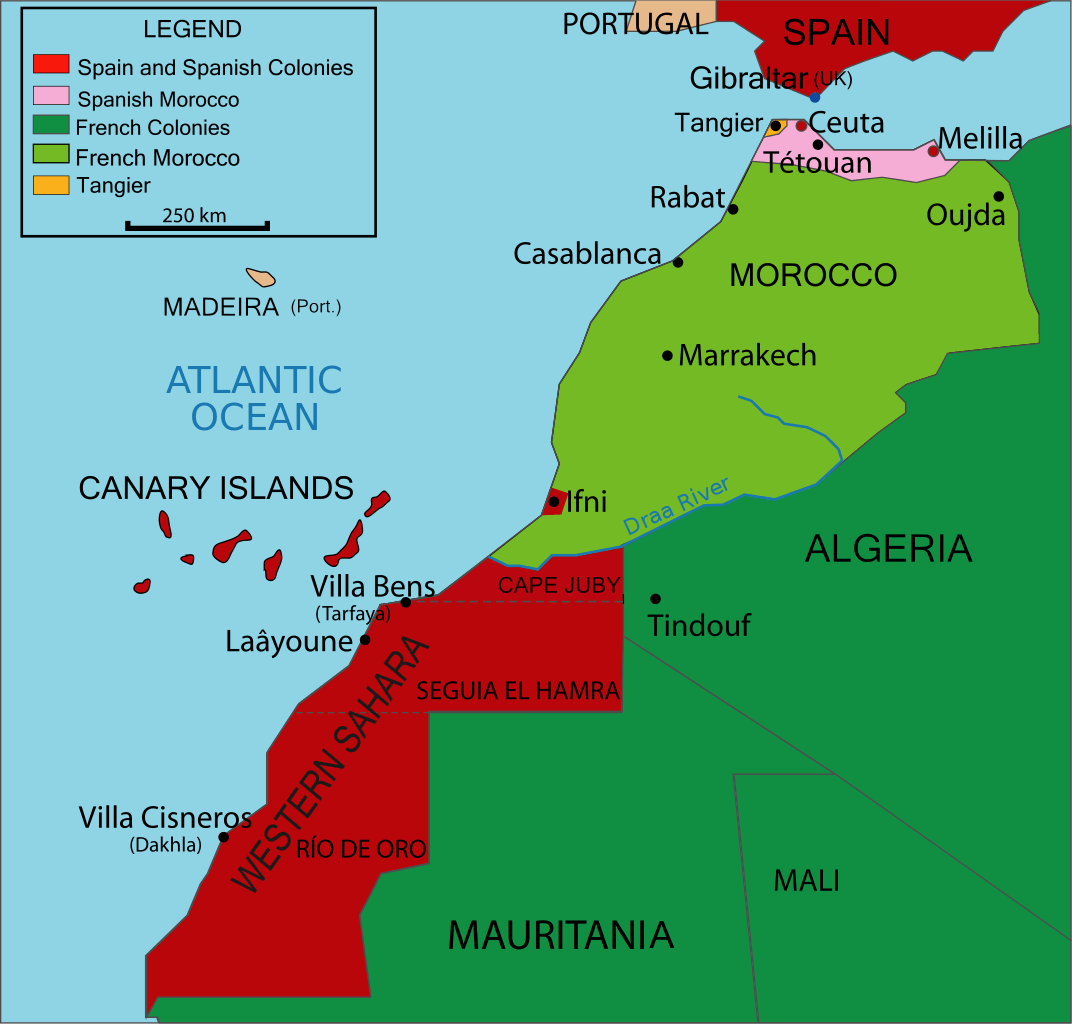 A map of colonized morocco r/MapPorn
