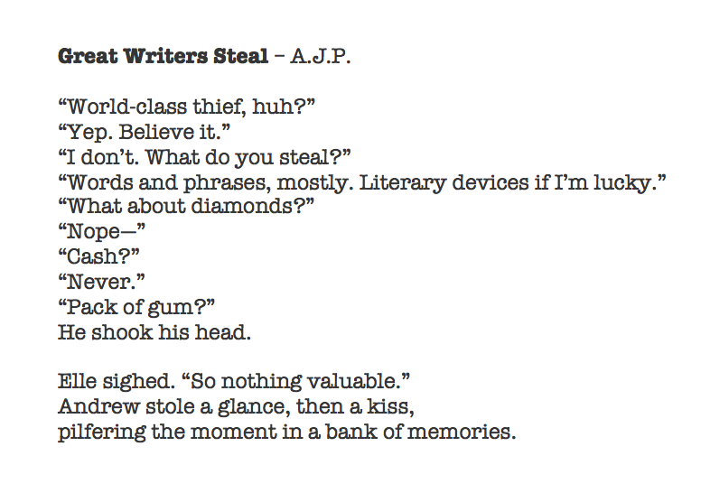 Great Writers Steal [55Word Story] KeepWriting