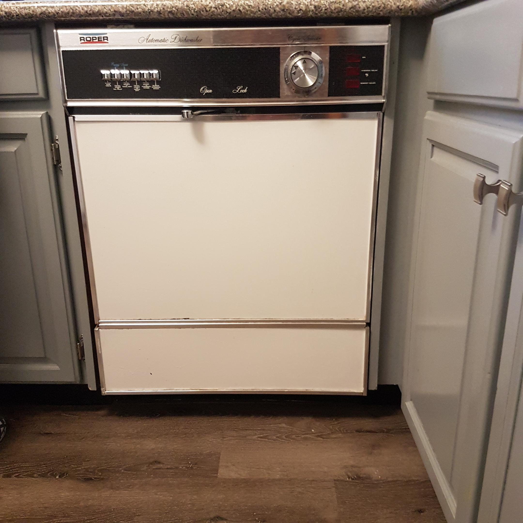 Roper Automatic Dishwasher. Installed 1978. Works great and is quieter
