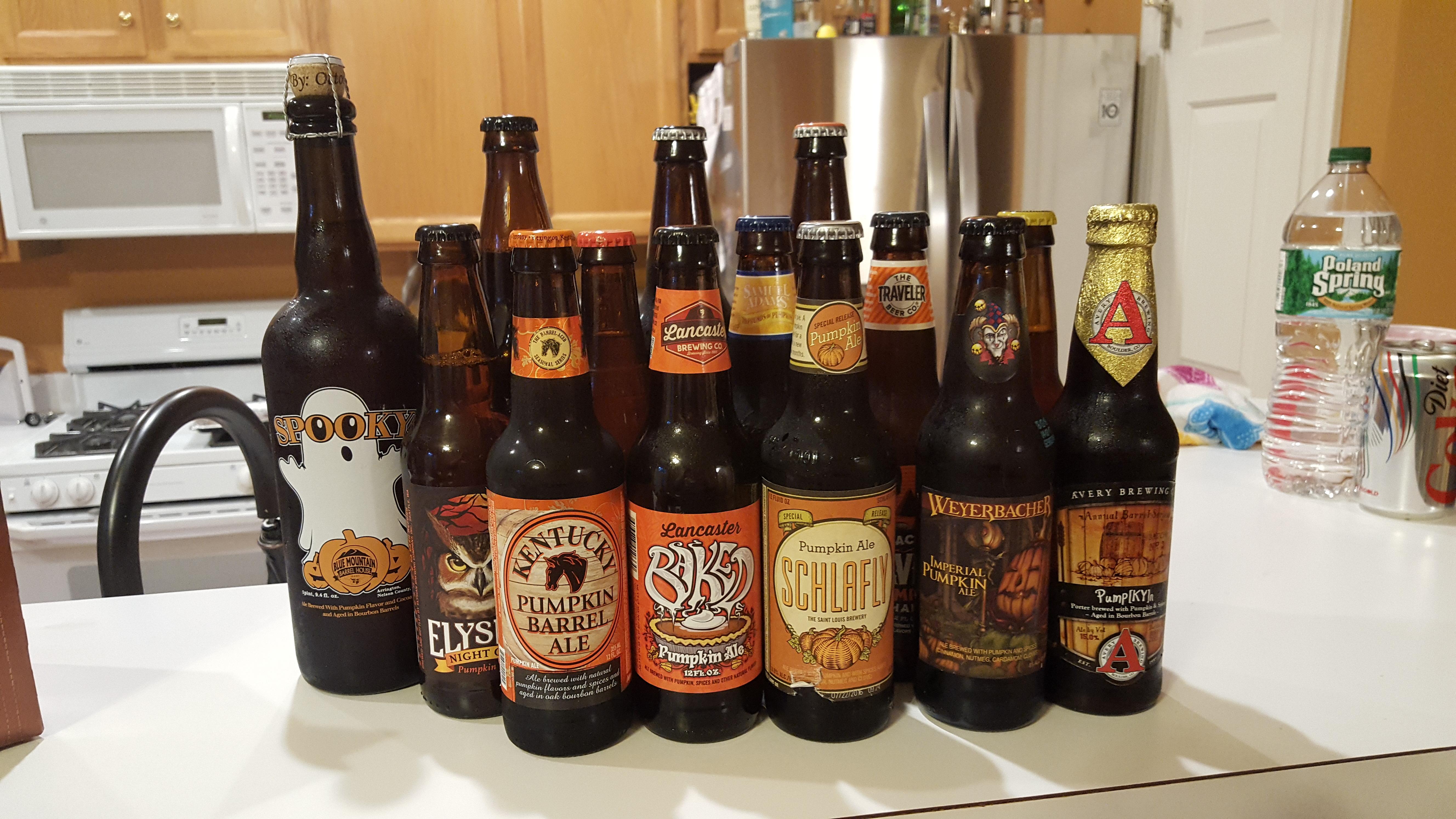 My pumpkin beer purchases so far! r/halloween