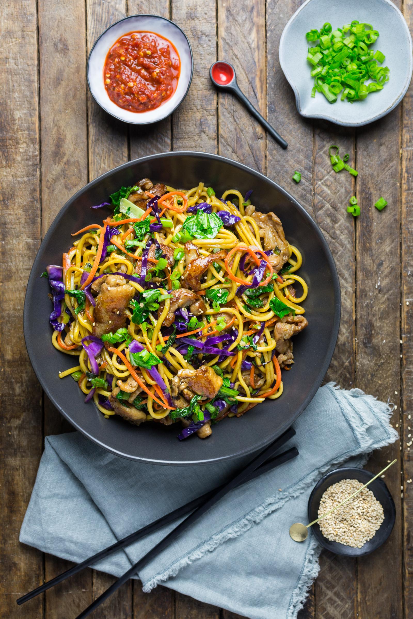 My new favorite quick dinner; Stir Fried Lo Mein Noodles With Pork And