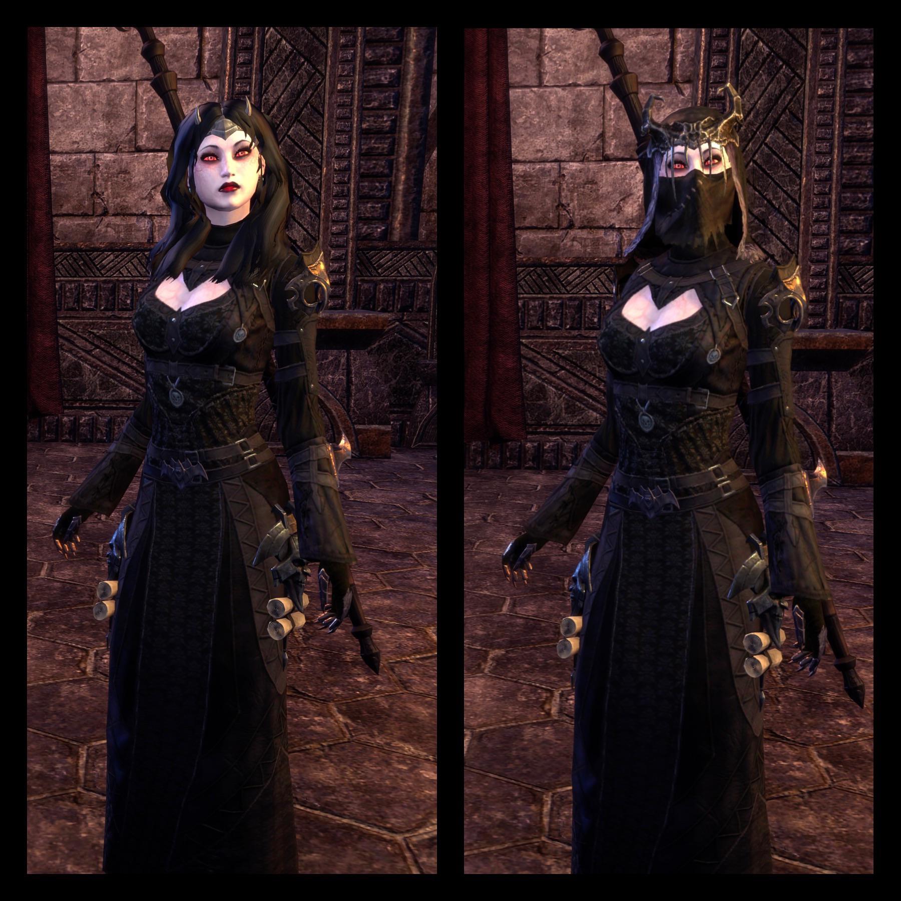 Tried to make a gothic looking outfit for my vampire. r/TESOfashion