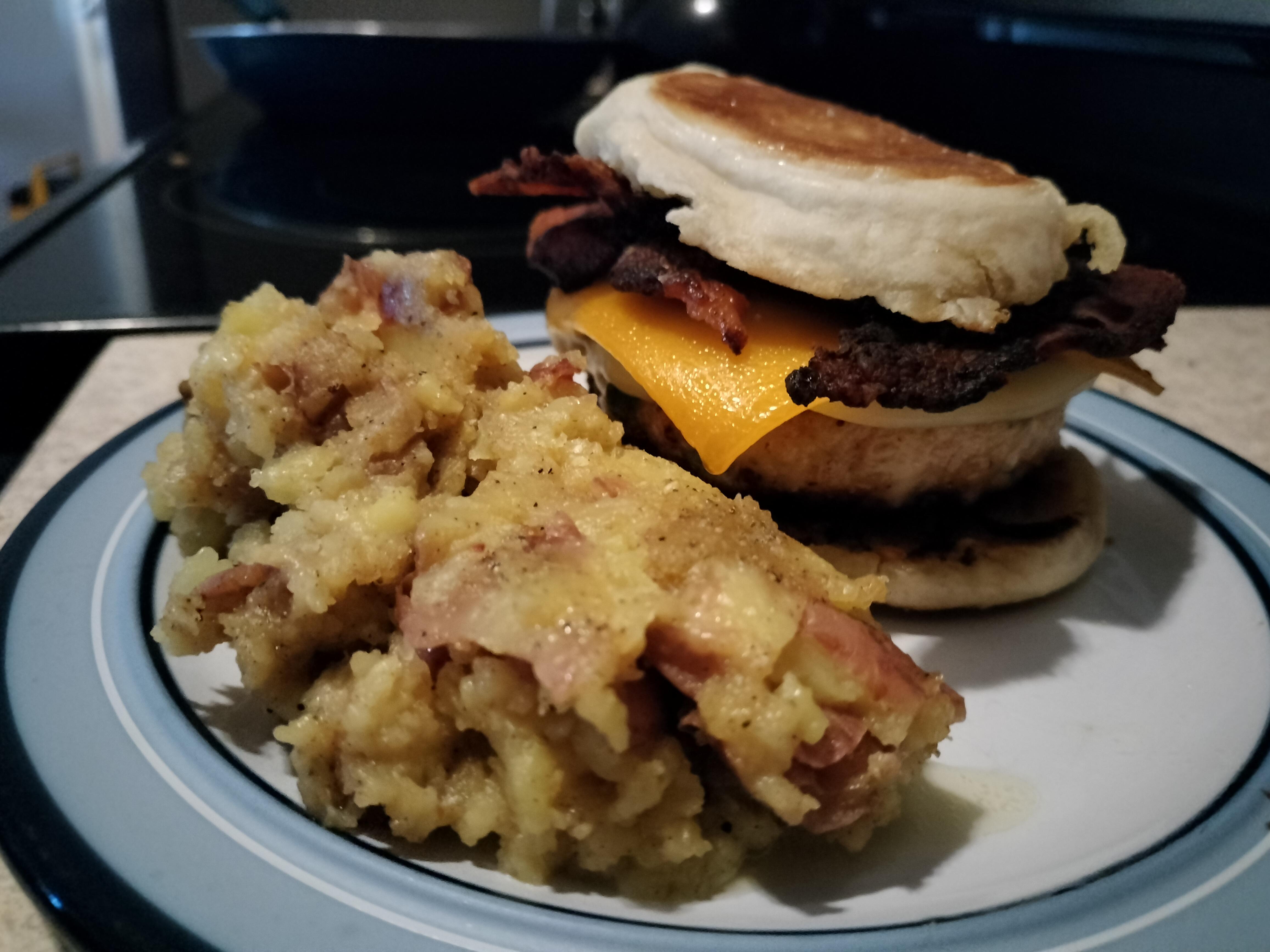 Jalapeno Bacon Salmon Burger with Cheddar, Provolone, and Maple Bacon
