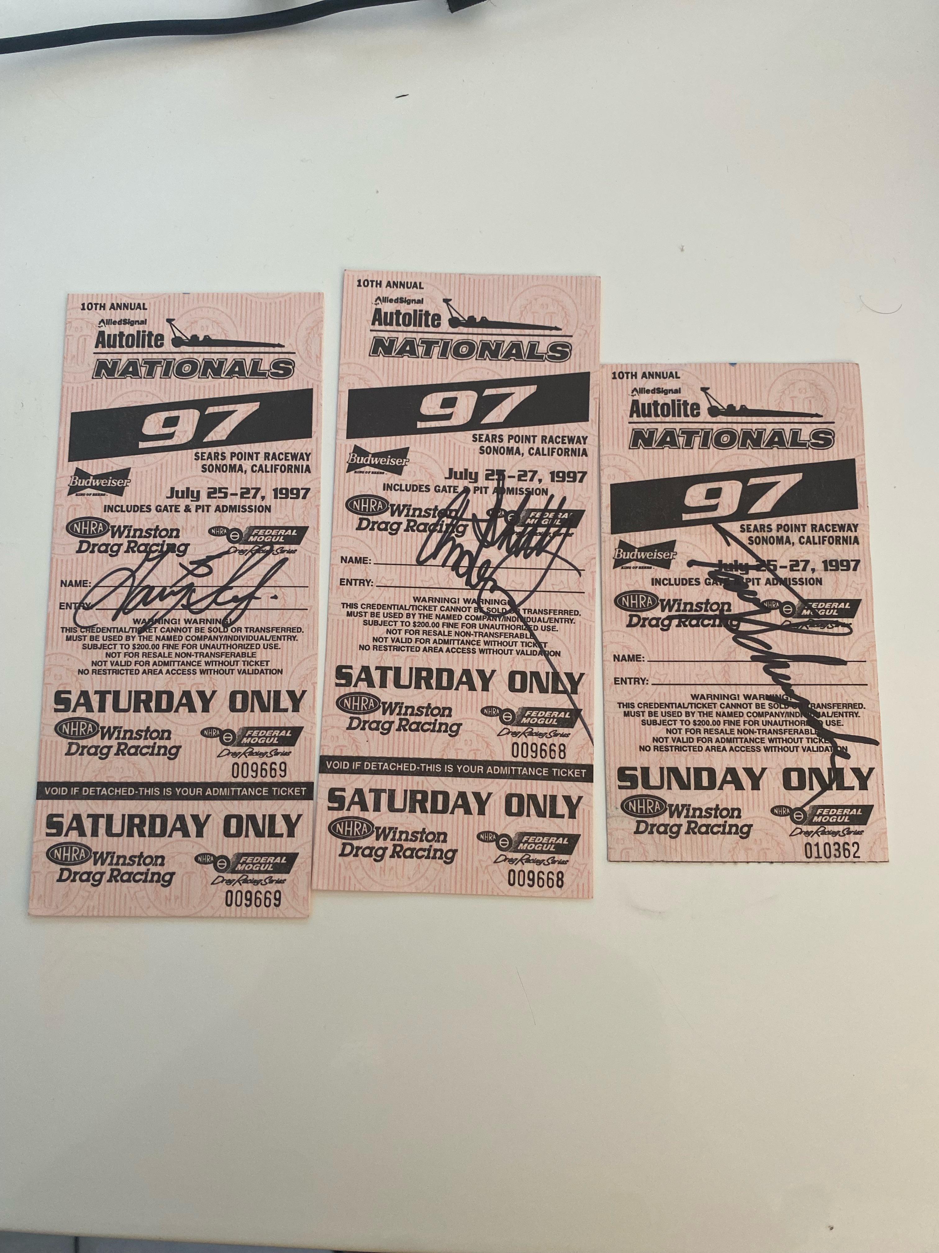 Can someone help me identify the autographs on these tickets ? And if