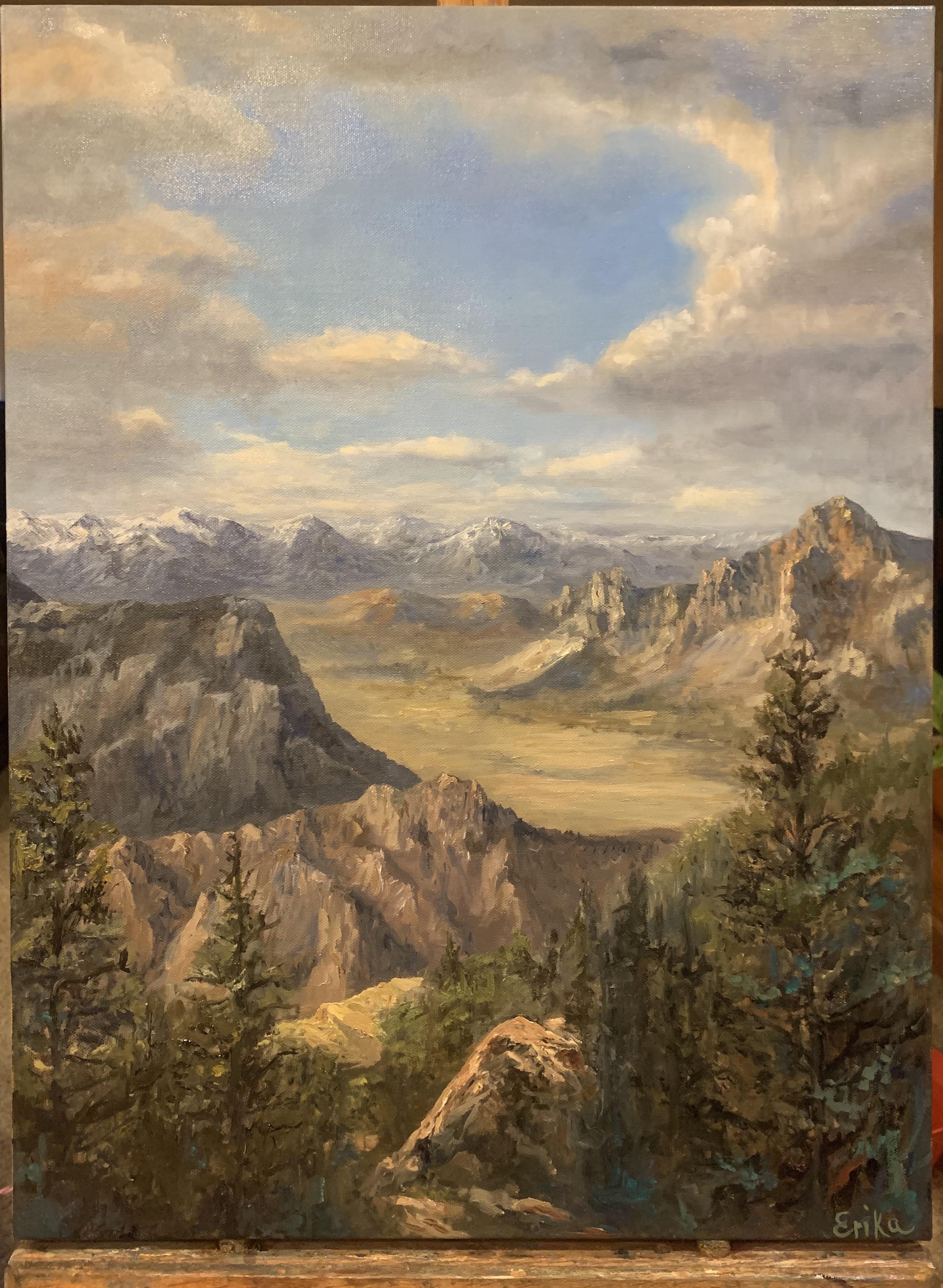 Montana mountains, oil on 18x24 canvas. Didn’t quite capture it as well