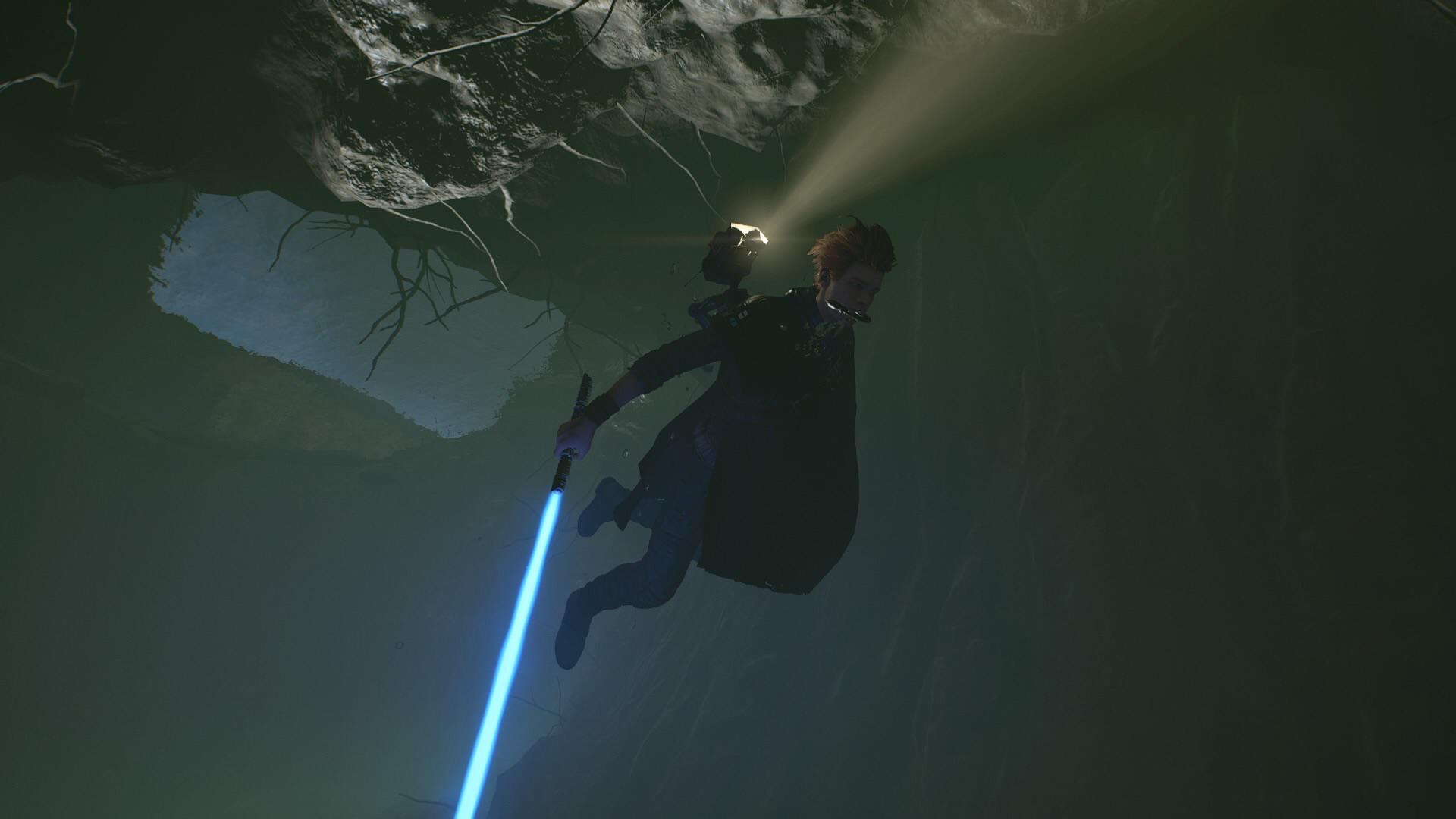 After some finagling, managed to ignite Cal’s lightsaber underwater