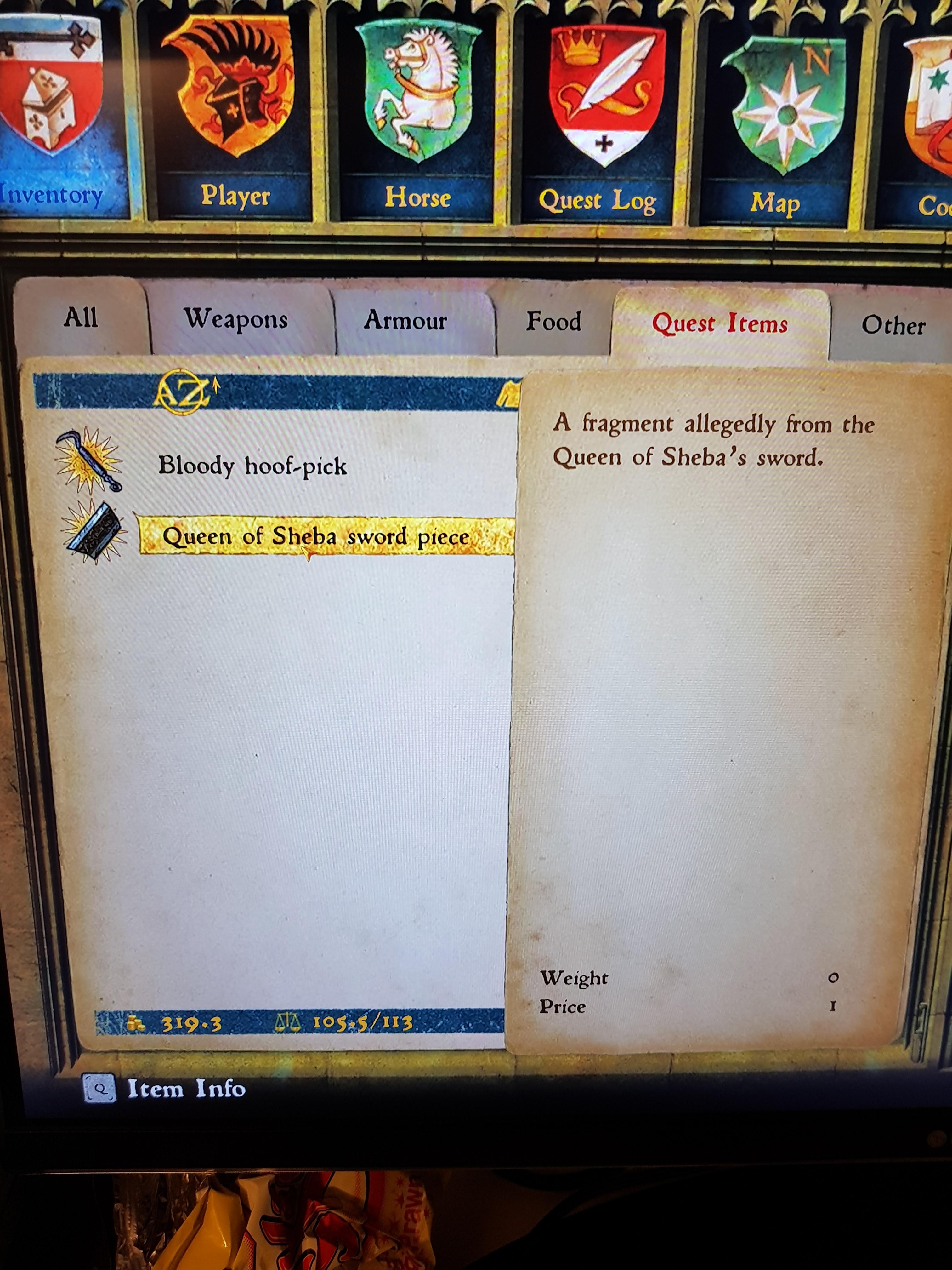 Queen of Sheba sword piece