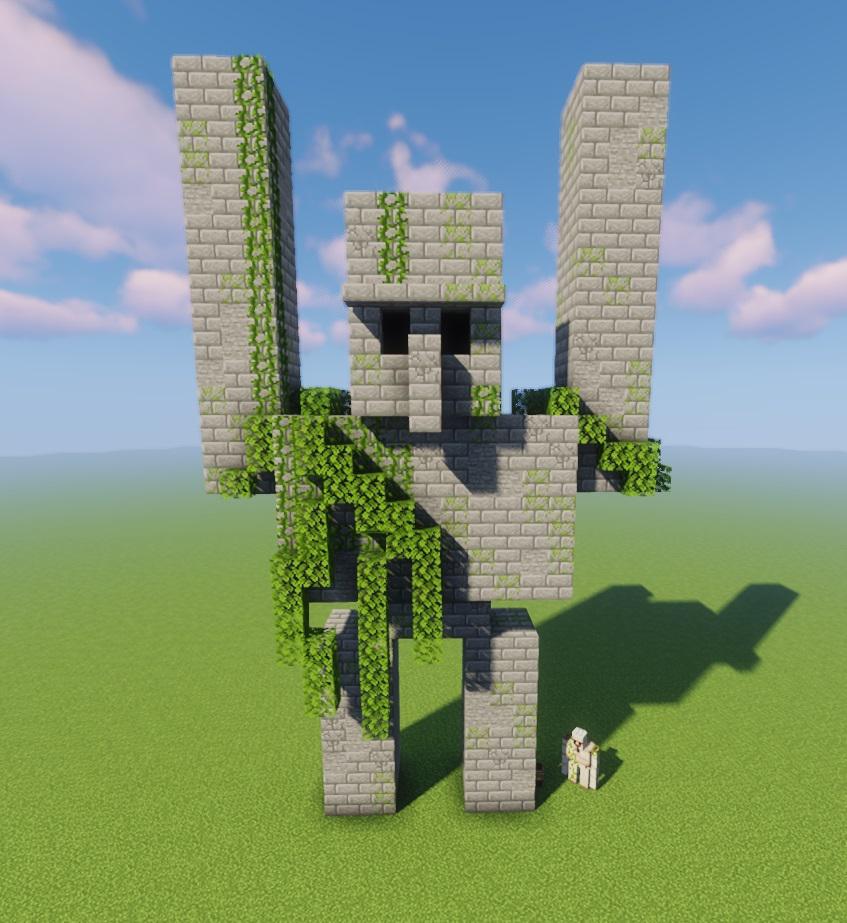 I improved my Iron Golem statue. What do you think? r/Minecraft