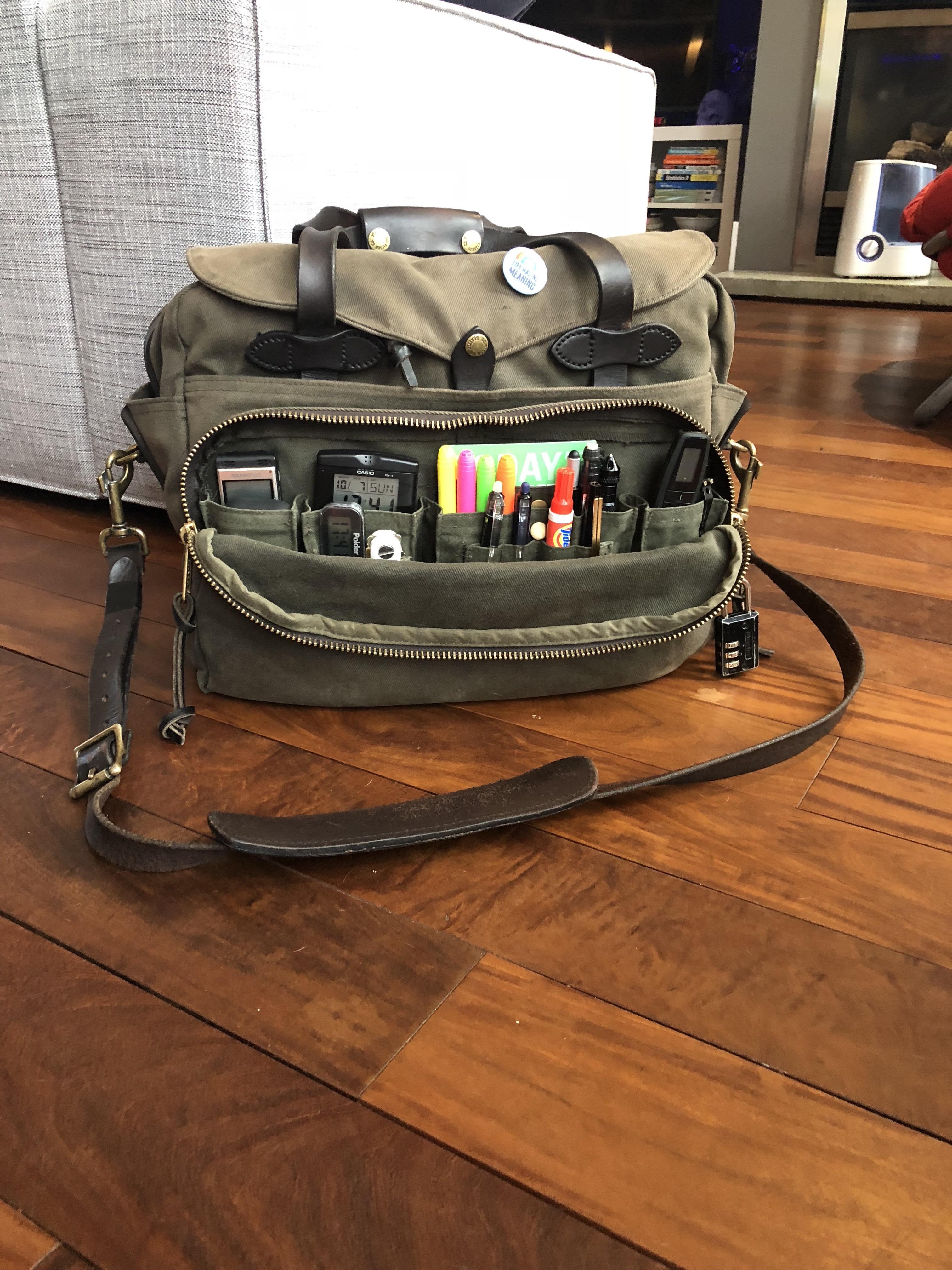 35 / M / Professor My old Filson bag is back in service r/EDC