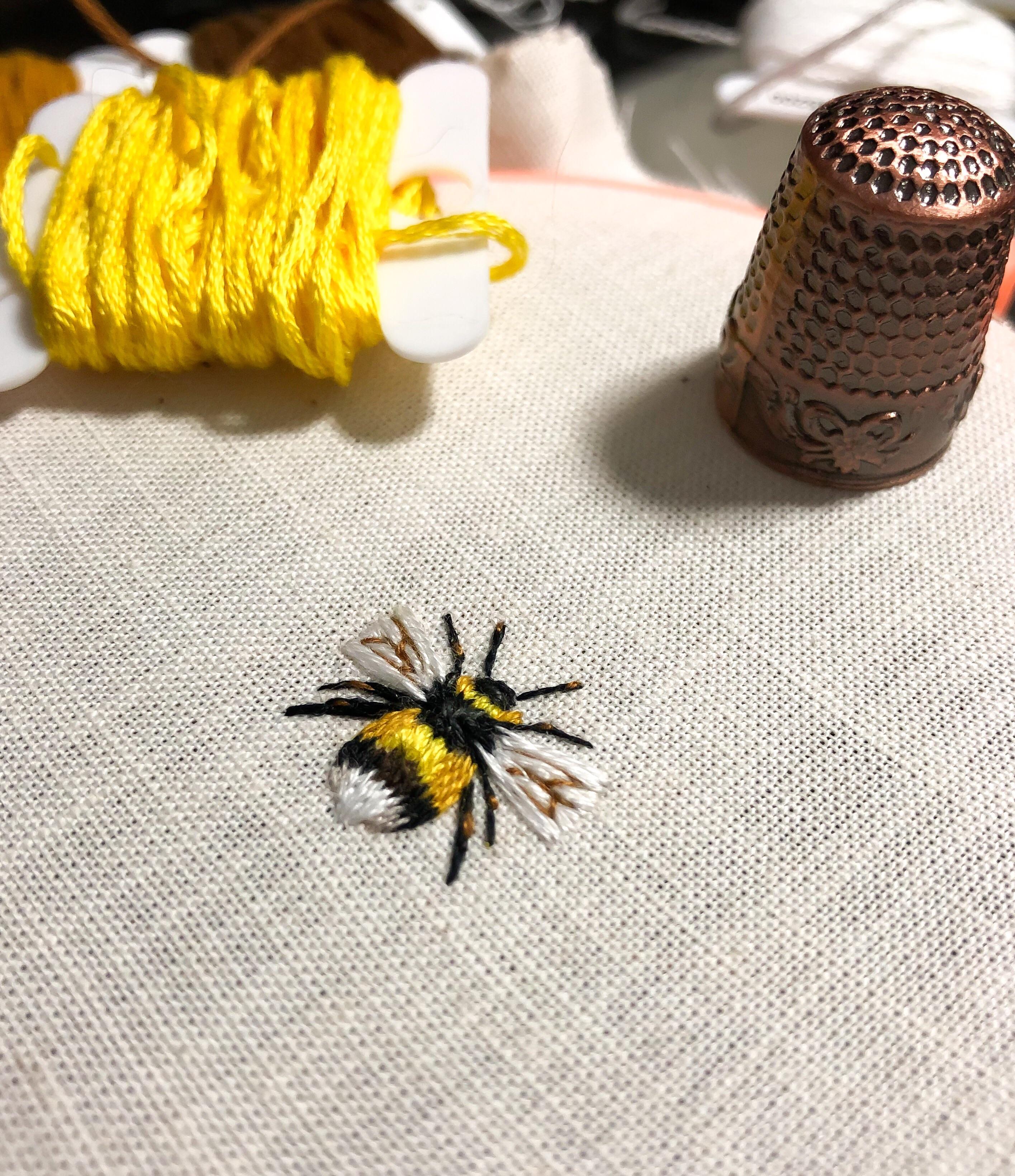 Little hand embroidered bee r/bees